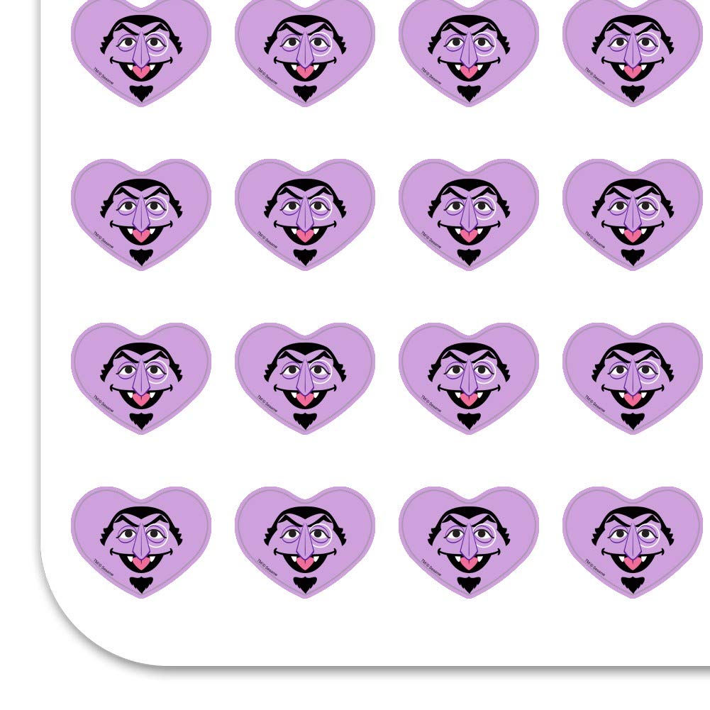 Sesame Street Count Face Heart Shaped Planner Stickers - DIY Scrapbook & Calendar Decoration for Kids, Journaling, Bullet Journal, and Craft Projects