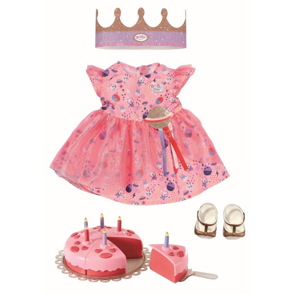 BABY born Deluxe Happy Birthday Set 43cm - Interactive Baby Doll with Birthday Accessories for Kids Pretend Play & Gift Giving