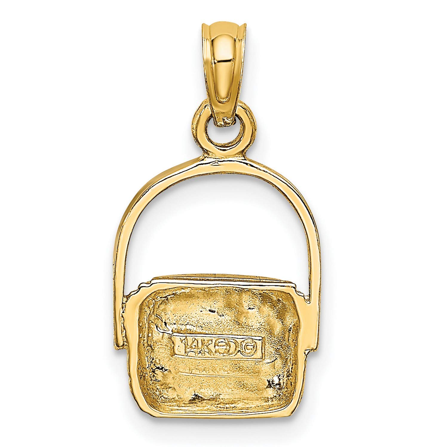 14k Yellow Two Tone Gold Nantucket Basket Charm - 13mm x 10mm Handmade Jewelry for Bracelets, Necklaces & DIY Crafting