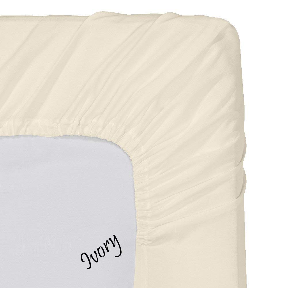 PureCare® Luxurious 1000 Thread Count Egyptian Cotton Sheet Set - Ultra Soft 100% Cotton Bed Sheets for Twin Size (4-Piece, Ivory, 30