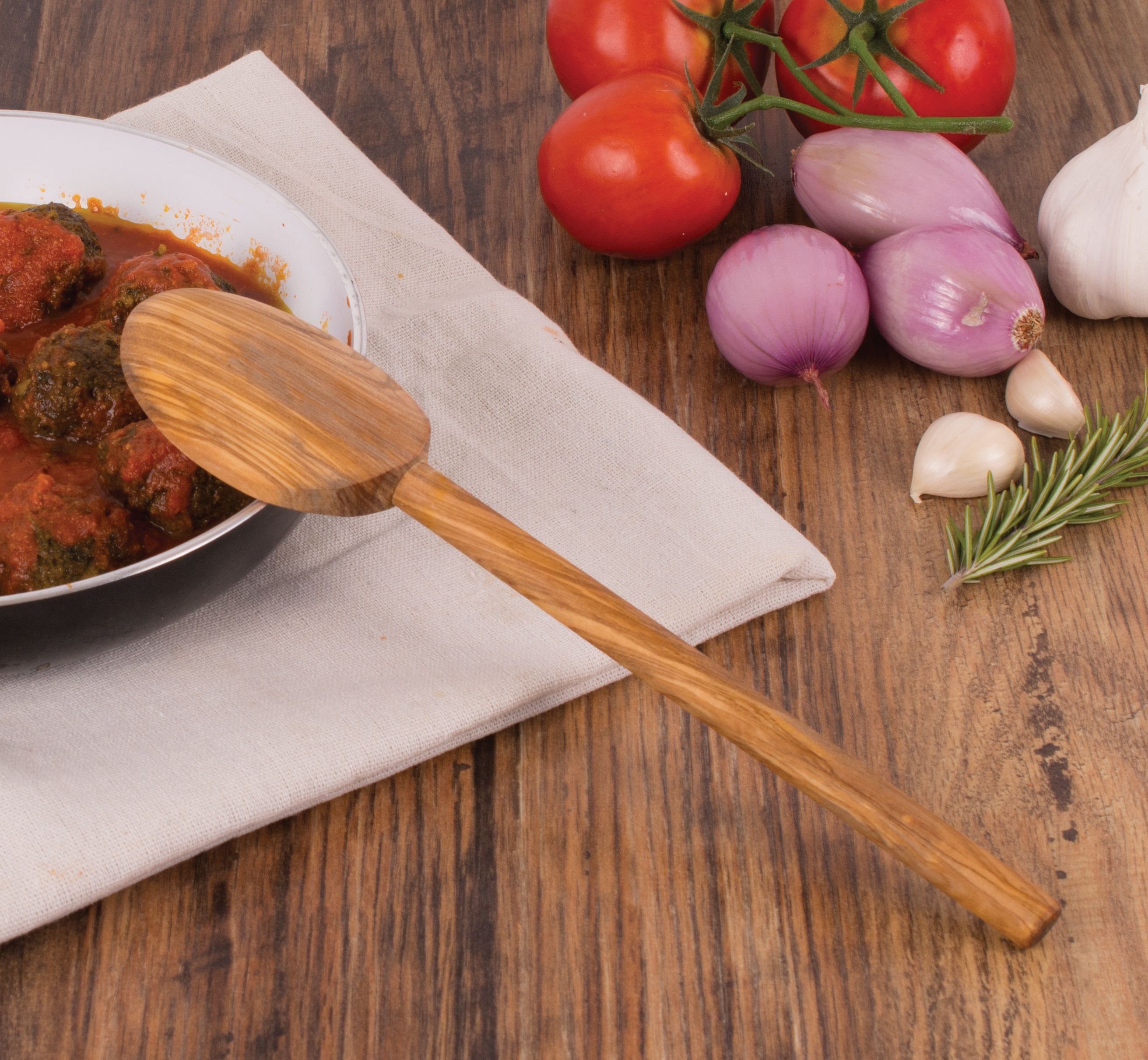 Premium Italian Olive Wood Cooking Spoon - Handcrafted 10