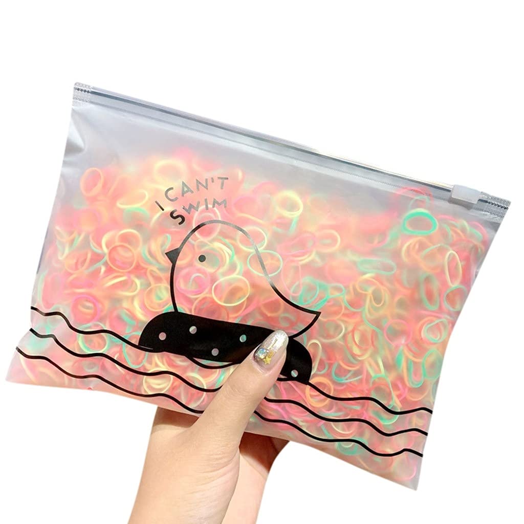 1000 PCS Disposable Hair Rubber Bands - Colorful Elastic Hair Ties for Women, Men, Kids & Girls (Assorted Colors) - Perfect for Daily Use, School, Workouts and Hair Styling