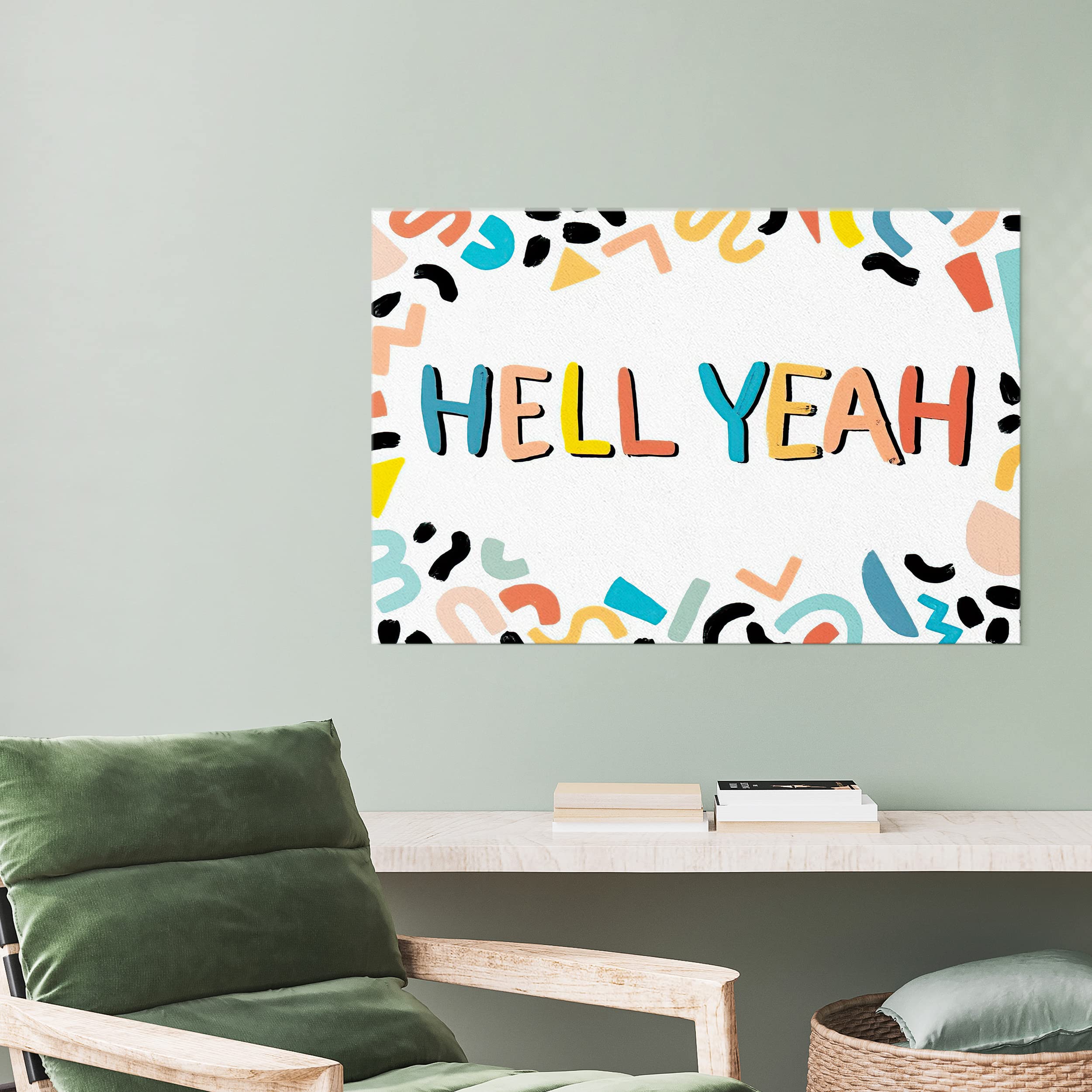 HELL YEAH Motivational Wall Art Poster - 11x14 Inch Inspirational Quote Print on Premium Paper - Perfect for Office, Home & Gym Decor - Uplifting Gift for Coworkers & Friends