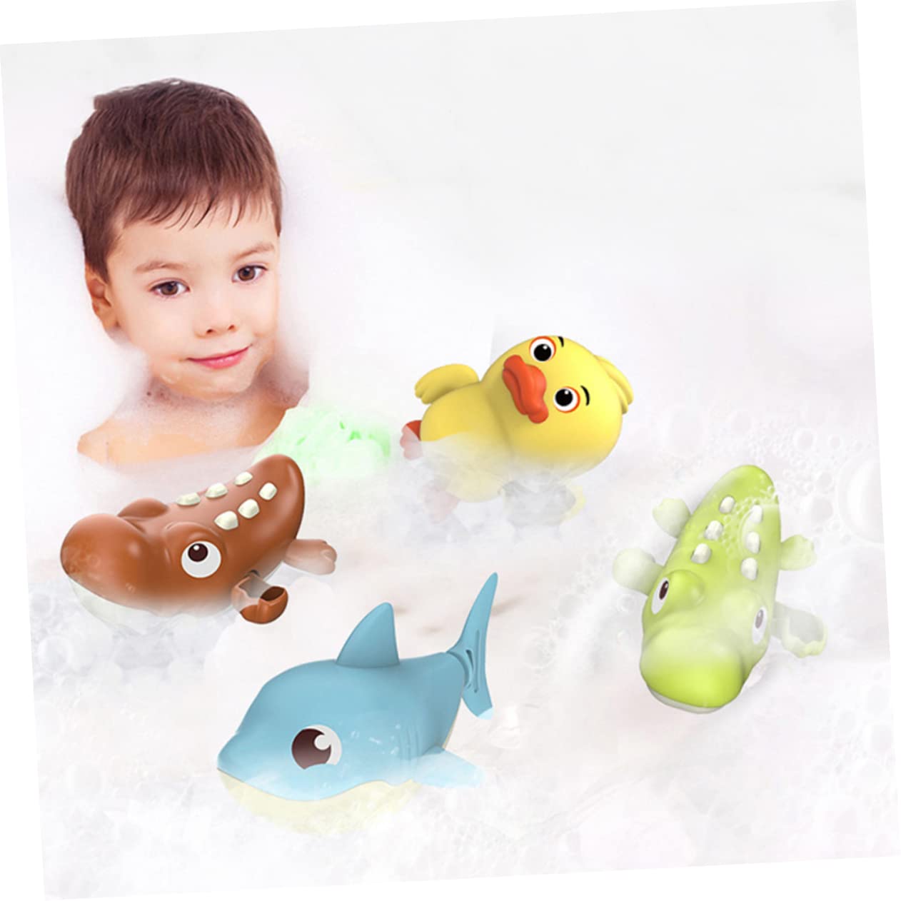 VICASKY 6-Piece Animal Bath Toys Set - Non-Toxic PVC Duck & Sea Creature Floating Toys for Toddlers & Kids - Fun Bathtime Play for Baby Bath, Pool & Sensory Water Play