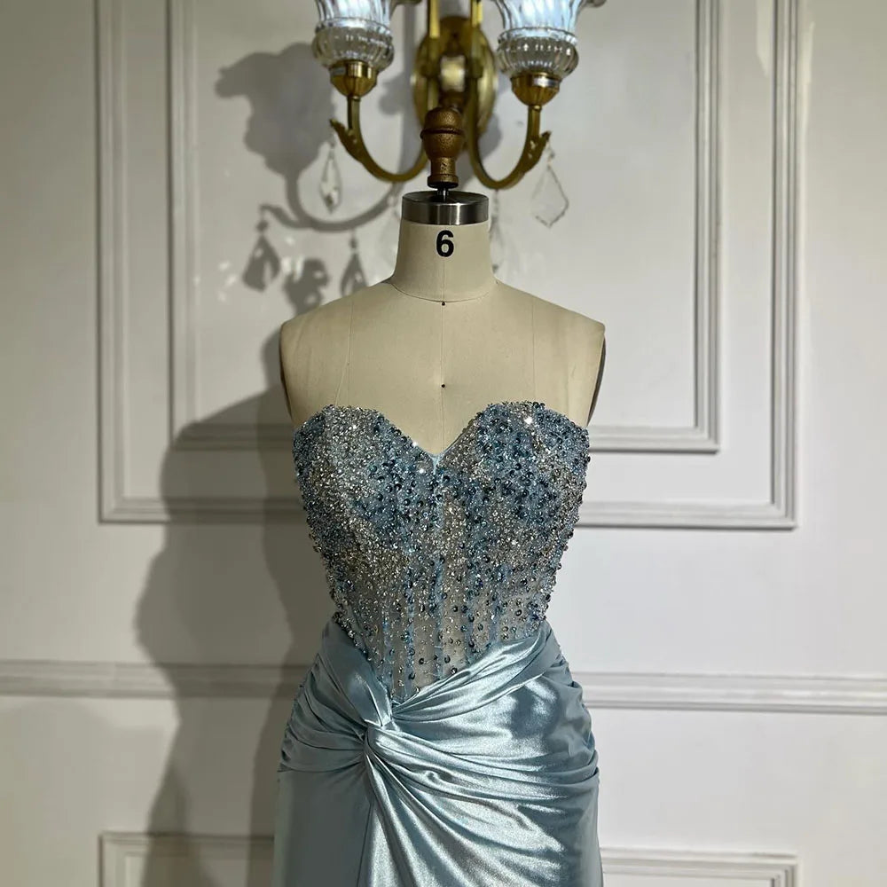 Luxury Dubai Lilac Split Mermaid Beaded Arabic Evening Dress for Women - Elegant Wedding & Party Gown 2025 | Perfect for Bridal Showers, Red Carpet Events & Formal Occasions