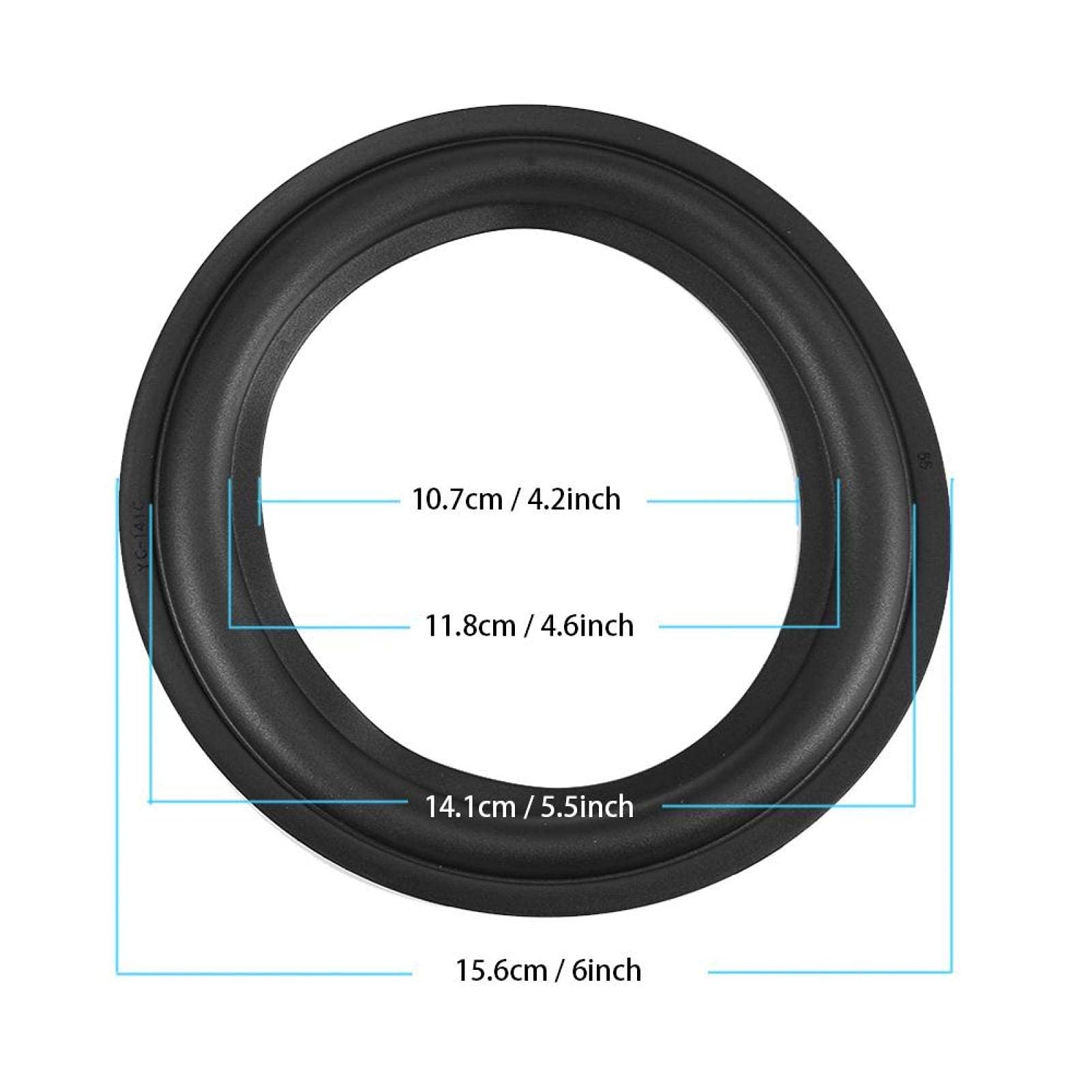 6 Inch Perforated Rubber Edge Speaker Replacement (2-Pack) – Durable 156mm Black Speaker Edge for Easy DIY Speaker Repair – Perfect for Home Audio, Car Speakers & Professional Sound Systems