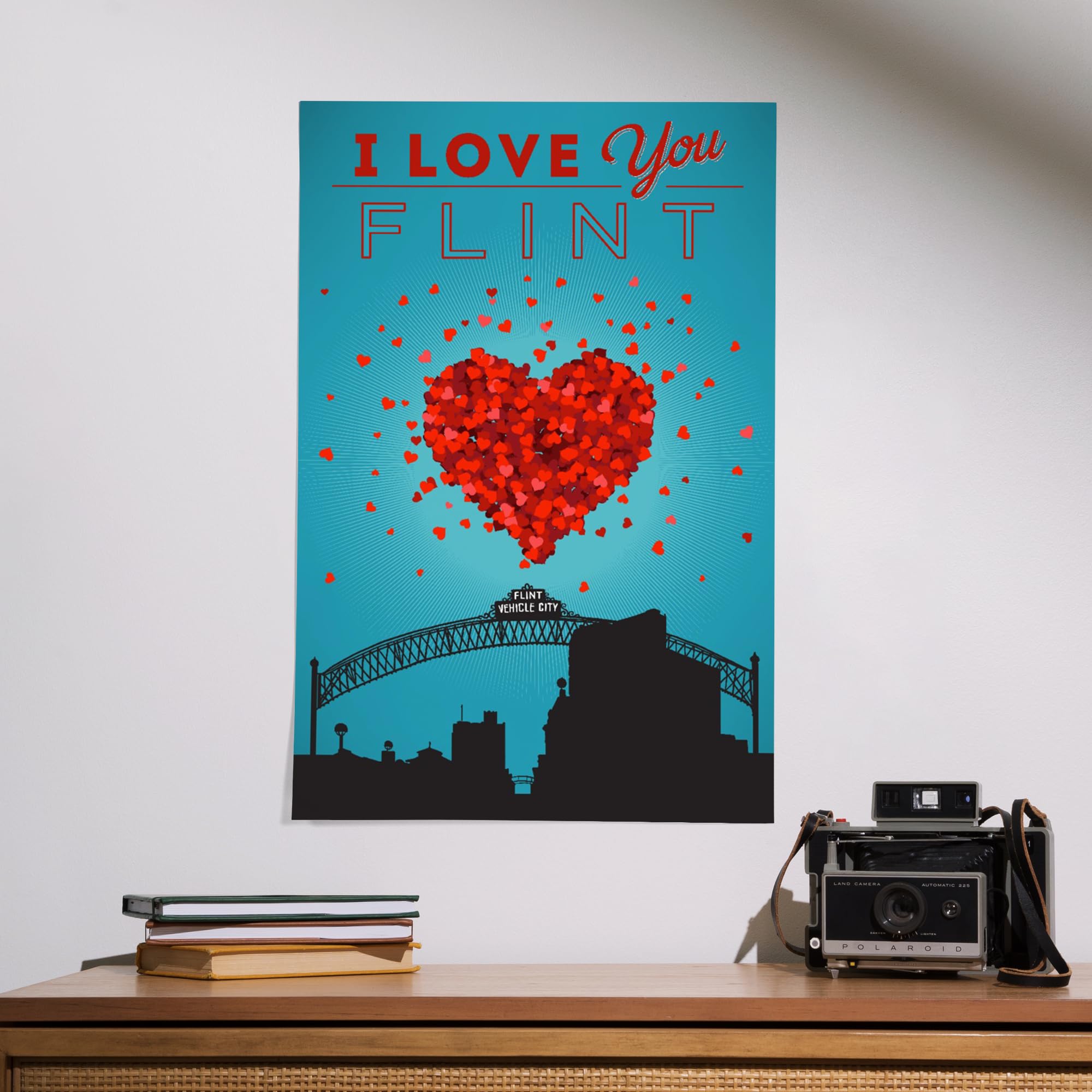 Lantern Press 16x24 Inch Giclee Print - I Love You Flint Michigan Wall Art - Perfect for Home Decor, Office & Gift Giving
