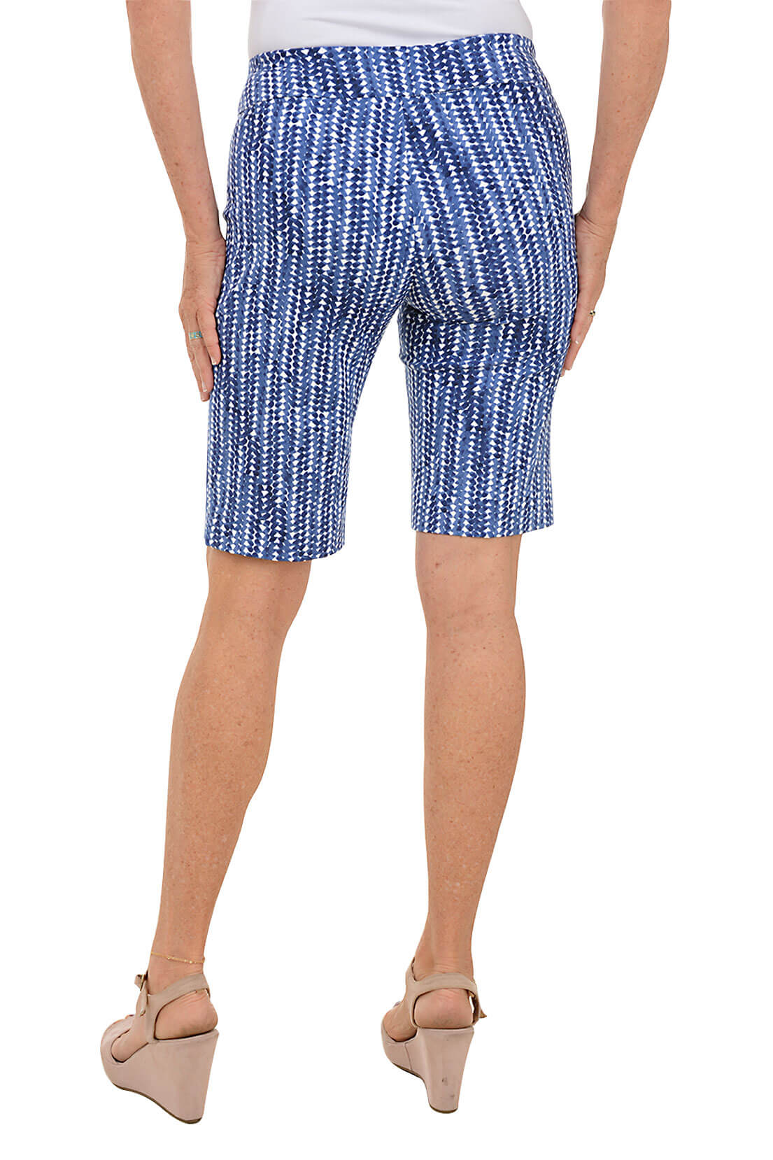 Twilight Sky Stretchy Bermuda Shorts for Women - Comfortable Pull-On Casual Shorts for Summer, Beach, and Lounge Wear
