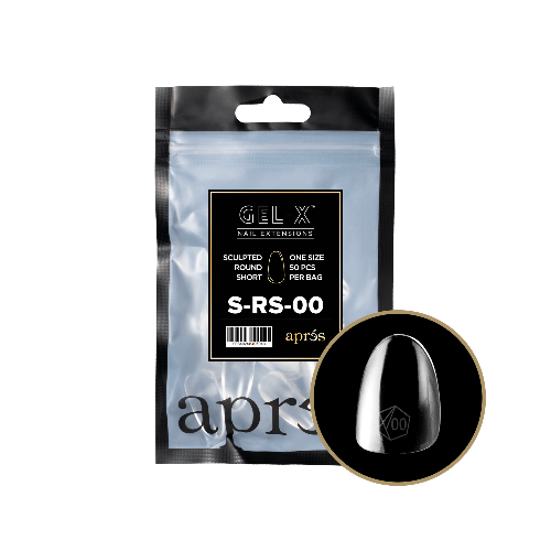 Apres Gel X Refill Tips 2.0 (50pcs) - Sculpted Short Round Nail Extensions for DIY Manicure | Perfect for Home, Salon & Professional Nail Art