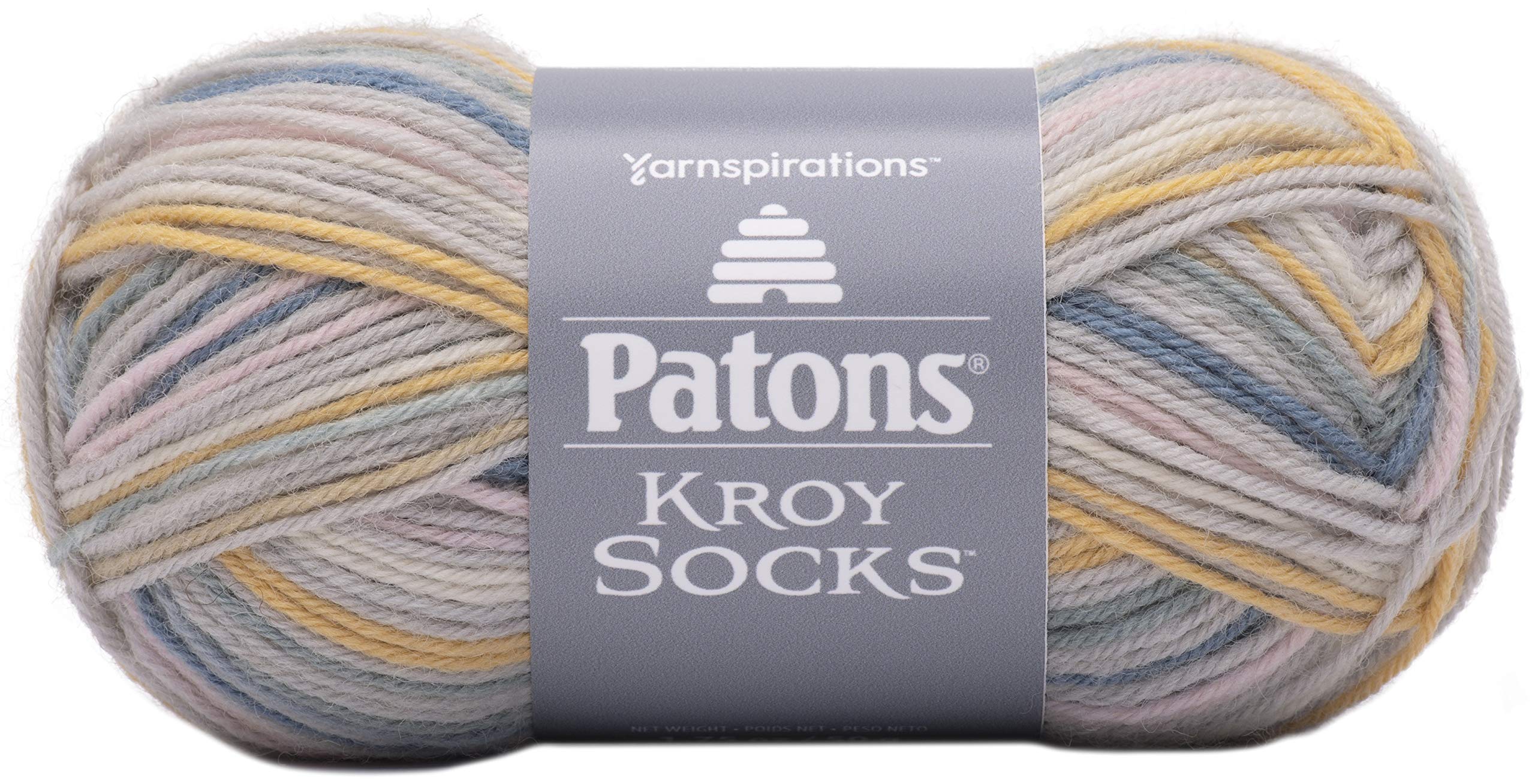 Patons Kroy Socks Yarn - Self-Striping Sock Yarn for Knitting & Crocheting - Perfect for DIY Socks, Scarves, and Hats - 50g Ball, 75% Wool, 25% Nylon - Great for Handmade Gifts & Cozy Winter Projects