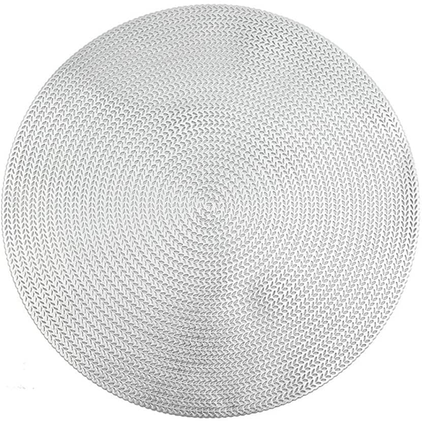Non-Slip Hollow Placemat Set - Silver Modern Table Mats for Kitchen & Restaurant - Easy to Clean & Wipeable - Perfect for Dining Tables, Countertops & Buffet Settings