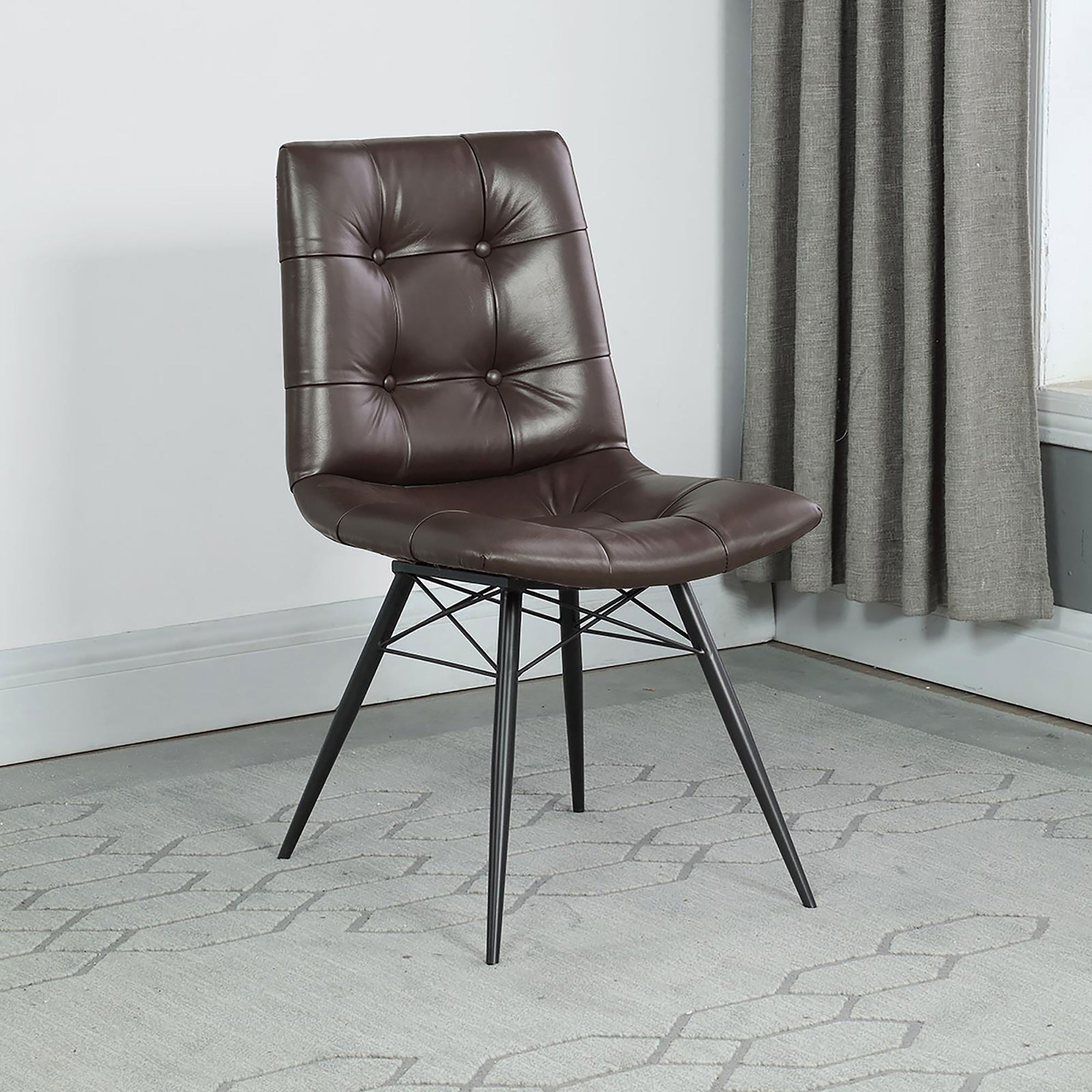 Brown and Gunmetal Back Dining Chairs Set of 4 - Modern Kitchen & Dining Room Furniture for Home Decor | Perfect for Family Gatherings & Dinner Parties
