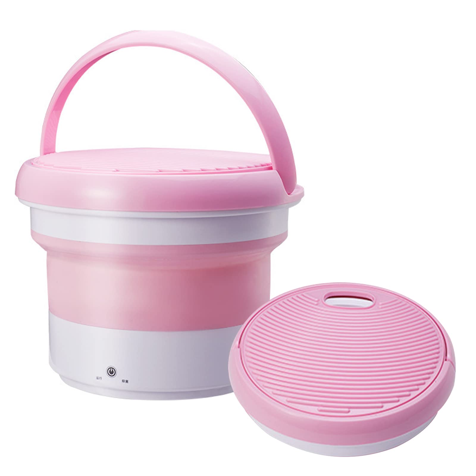 Portable Washing Machine - Foldable ABS Mini Washer for Small Spaces, Fast 15-Minute Wash Cycle | Perfect for Apartments, Dorms, Camping & Travel | Compact & Lightweight (Pink)