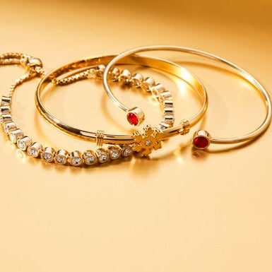Elegant Flex Cuff Bracelet with Genuine Ruby Stone - Adjustable Bangle for Women - Perfect for Parties, Weddings & Everyday Wear