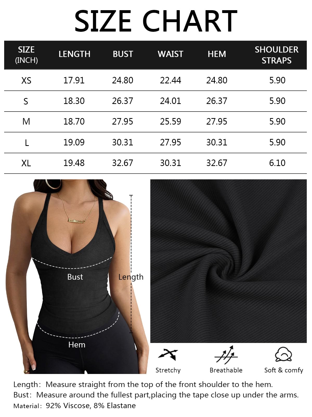 Hragc Women's V Neck Racerback Tank Tops - Breathable Workout & Yoga Shirts for Gym, Running, Summer Sports | Lightweight Comfort for Fitness & Casual Wear