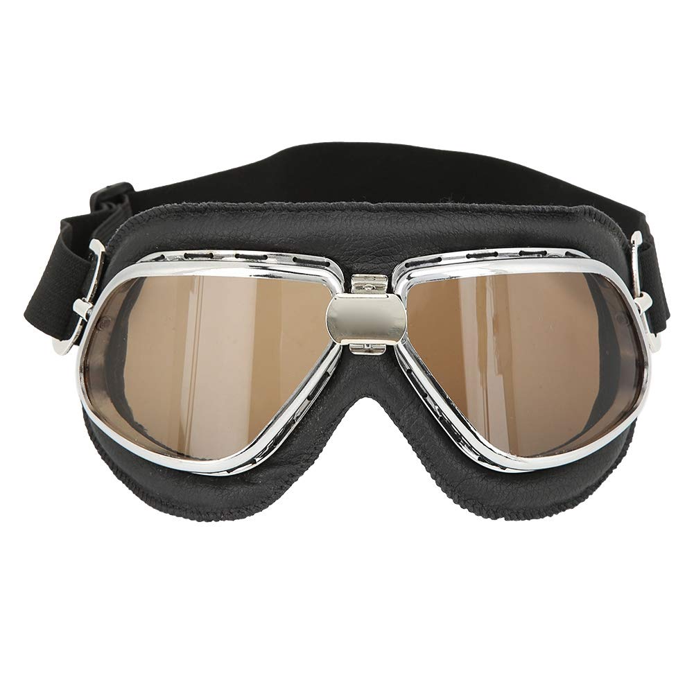 KIMISS Motorcycle Goggles ABS Eyewear for Cycling & Outdoor Riding - Black+Silver