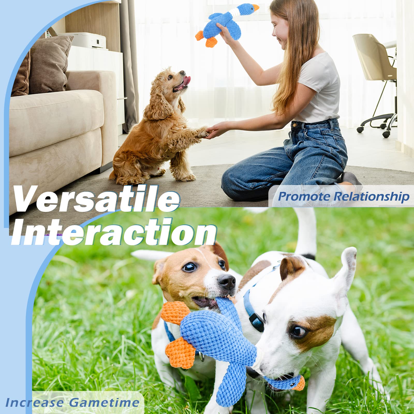 **Vitscan Upgraded Indestructible Dog Toys for Aggressive Chewers – Durable Squeaky Plush Chew Toys for Small, Medium & Large Breeds – Perfect for Teething Puppies & Playtime (Duck Design)**    *(Great for Indoor/Outdoor Play, Training Rewards & Anxiety Relief for Dogs)*