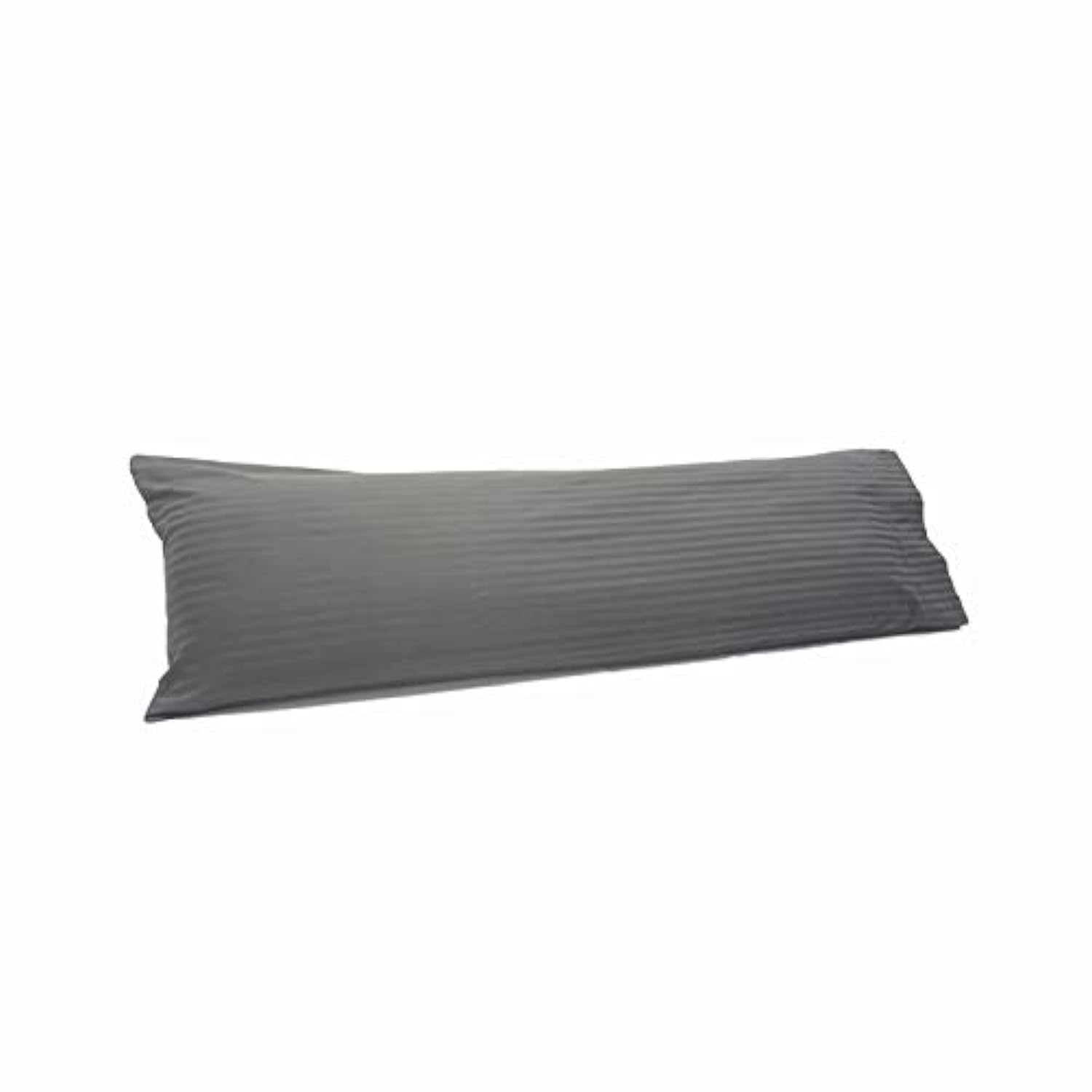 Premium 100% Natural Cotton Body Pillow Cover - 20x54 Inches, Grey Stripe, Zipper Closure, 600 Thread Count - Soft & Breathable for Comfortable Sleep, Maternity Support, and Home Decor