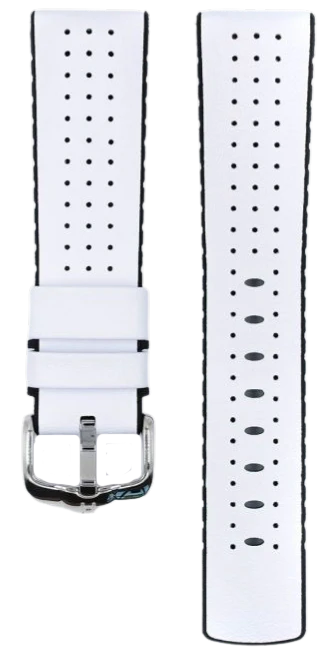 Hirsch Tiger White 22mm Genuine Leather Watch Strap - Premium Replacement Band for Smartwatches & Traditional Watches - Perfect for Business, Casual & Outdoor Activities