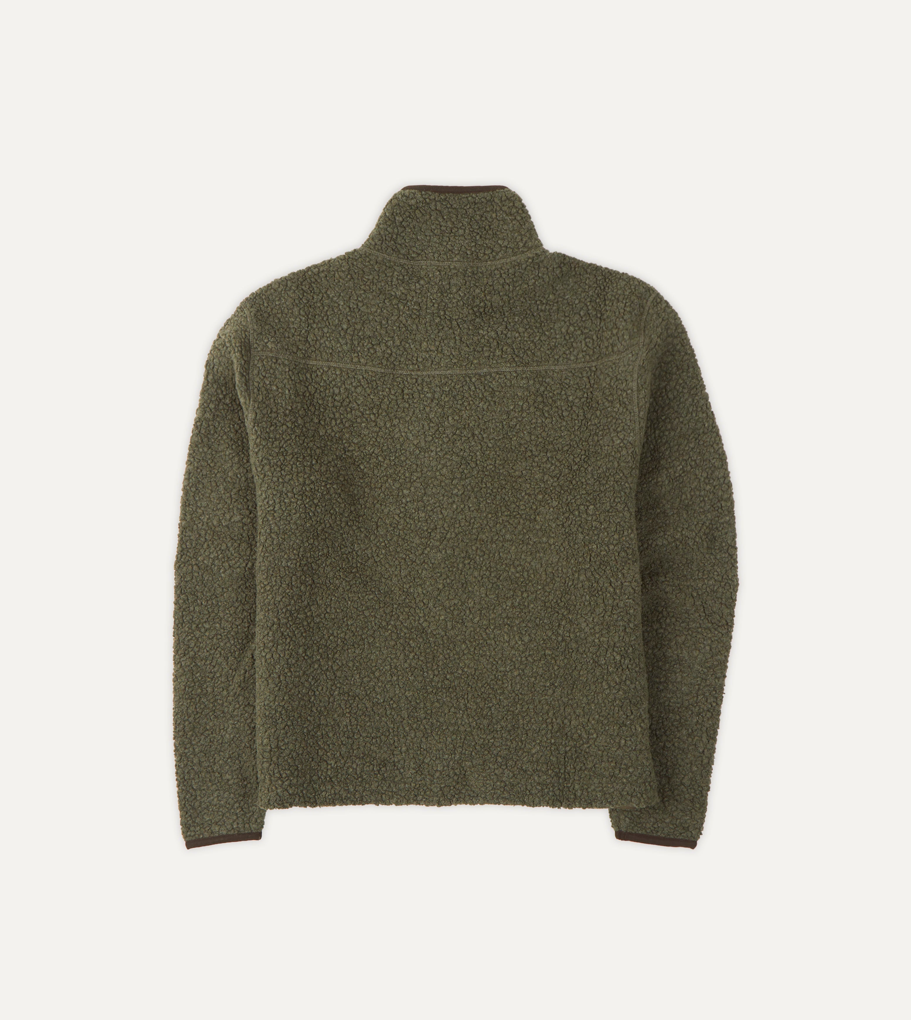 Green Boucle Wool Zip Fleece Jacket - Warm Winter Coat for Women | Cozy Outdoor Hiking & Casual Streetwear Fashion