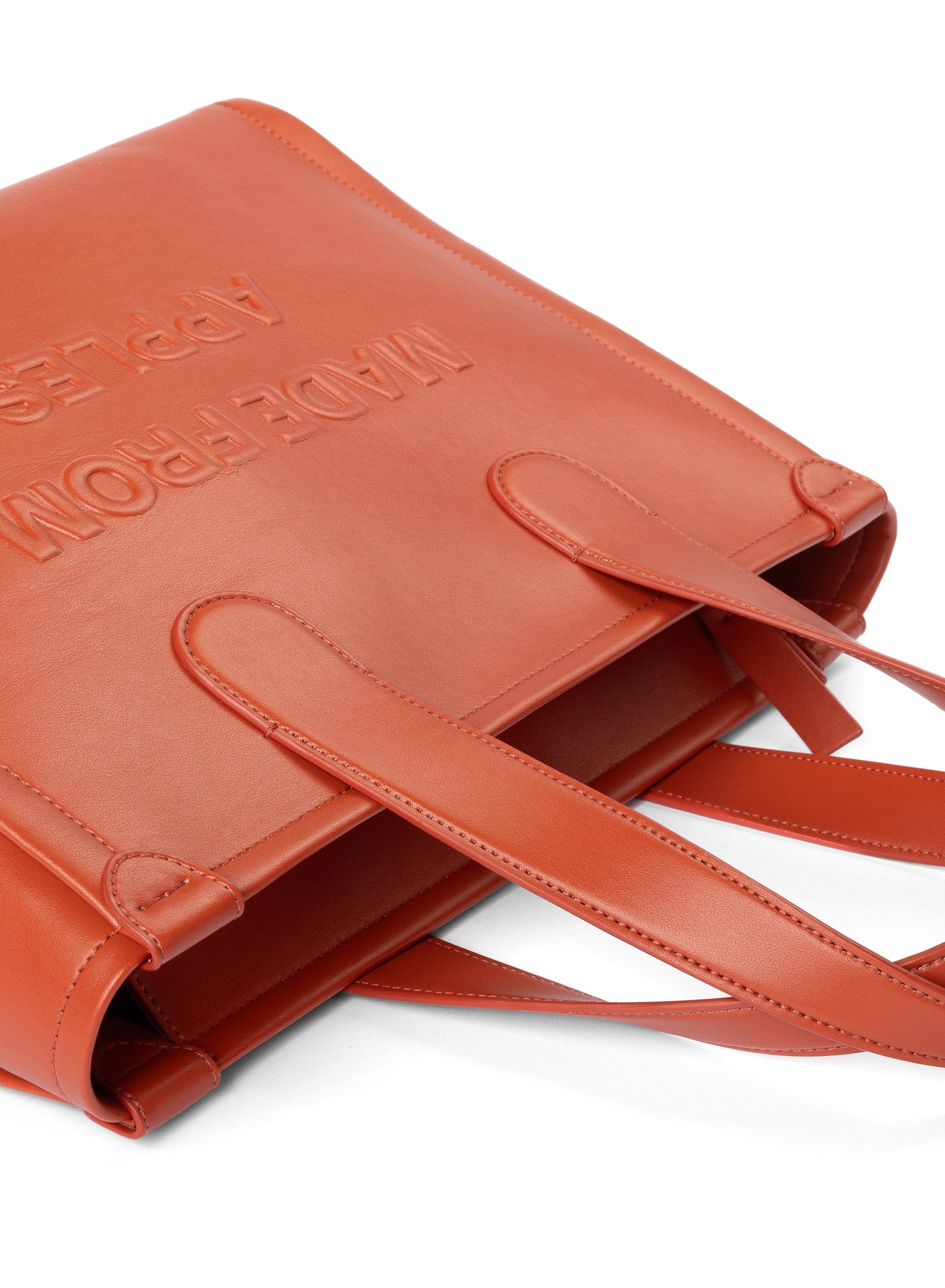 Alma L Apple Leather Vegan Tote Bag for Women | Eco-Friendly Terracotta Handbag | Perfect for Work, Travel & Everyday Use