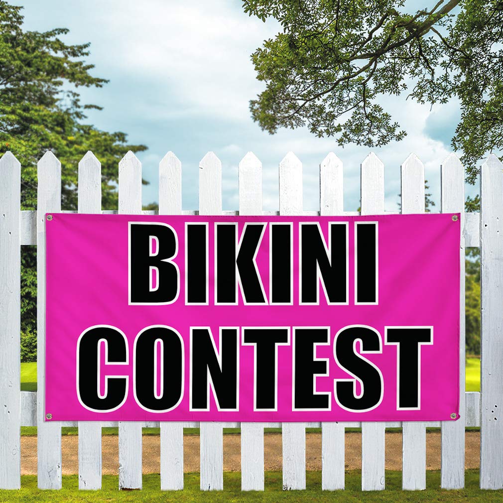 Custom Vinyl Banners for Outdoor Advertising - Weatherproof Bikini Contest & Yard Signs with 10 Grommets (60x144 Inches) - Perfect for Events, Business Promotion & Industrial Use