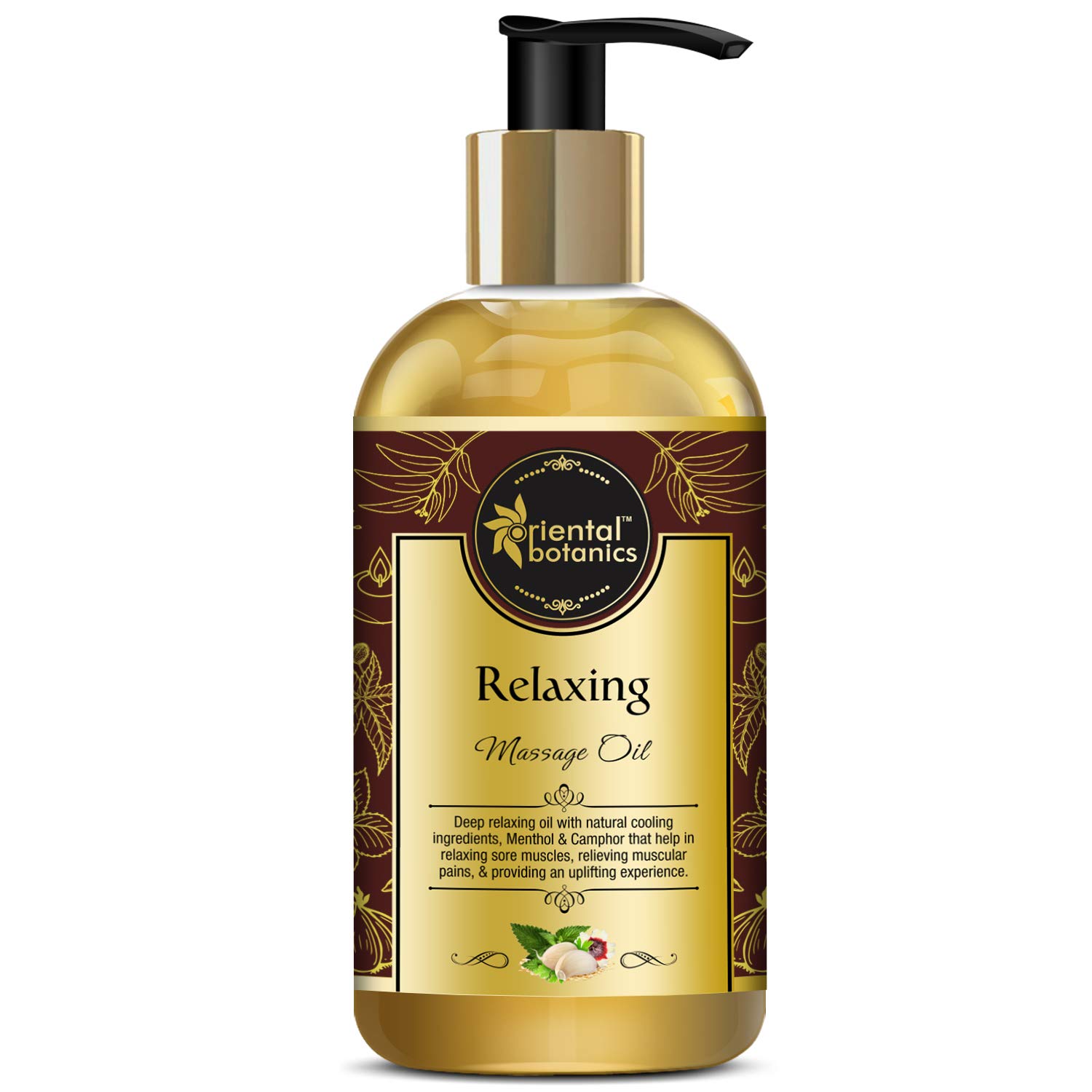 Oriental Botanics Relaxing Body Massage Oil - 200ml Natural Pain Relief for Back, Legs, Arms & Joints | Muscle Relaxation & Stress Relief | Perfect for Post-Workout Recovery & Spa Nights (ORBOT13)
