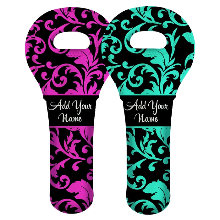 Personalized Wine Tote Bags with Floral Patterns - Multiple Design Options for Picnics, Parties & Gifts