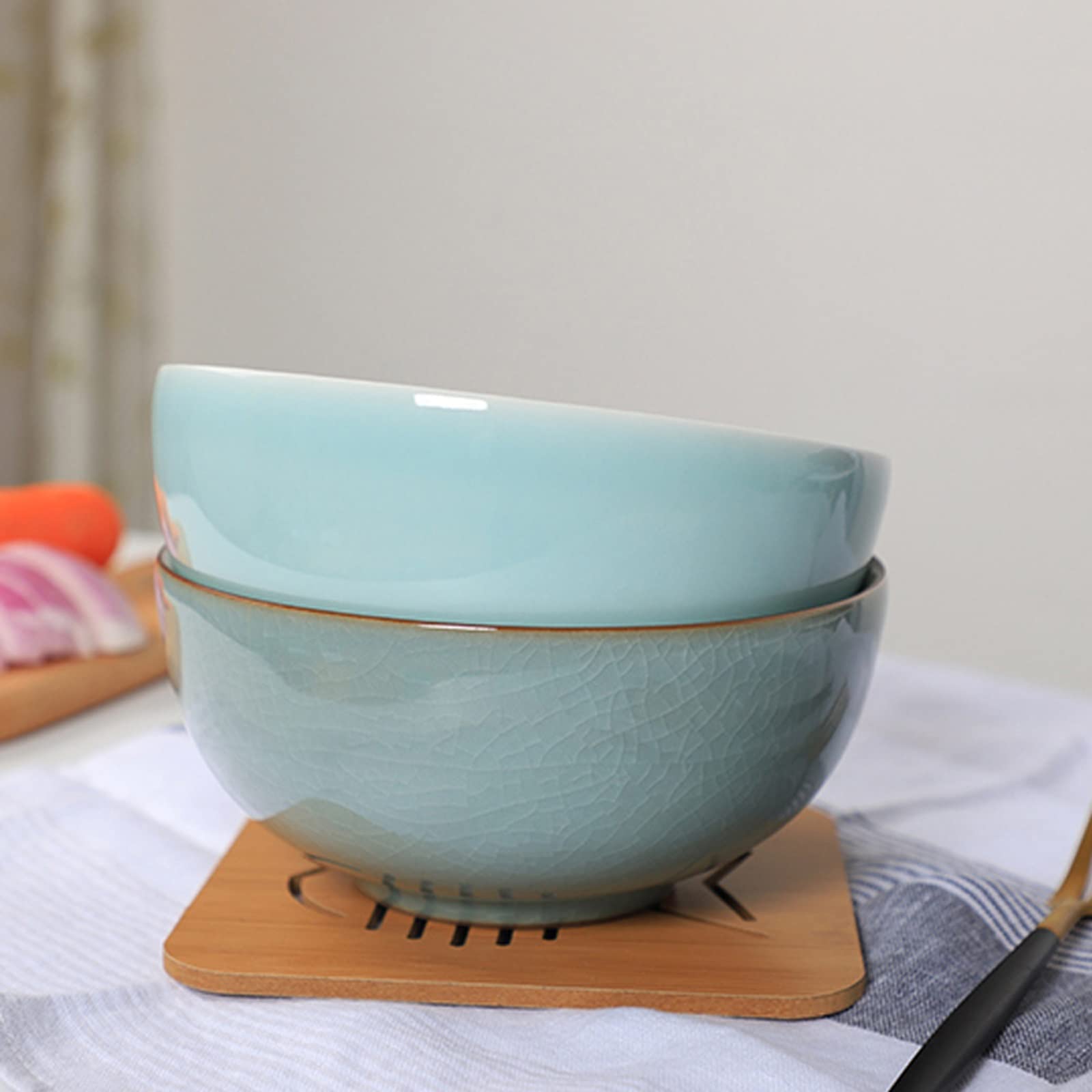 Premium Ceramic Salad Bowls - Chip-Resistant Pasta, Berry & Soup Bowls | Microwave & Dishwasher Safe | Ideal for Cereal, Appetizers & Kitchen Use | Elegant Color Options (Set of 4) | Perfect for Family Dinners, Picnics & Meal Prep
