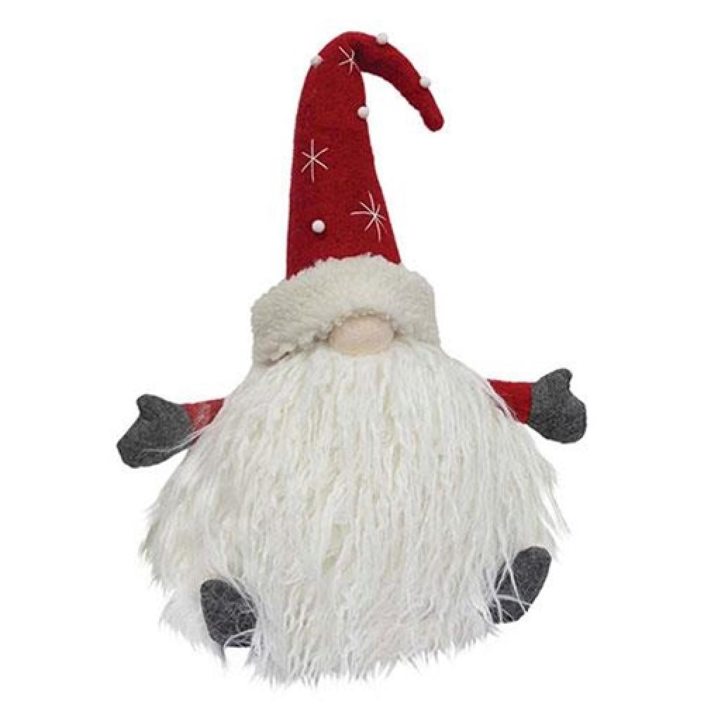 Christmas Star & Polka Dot Sitting Gnome - Festive Holiday Decor for Home, Garden, and Christmas Tree - Perfect for Indoor and Outdoor Seasonal Decoration