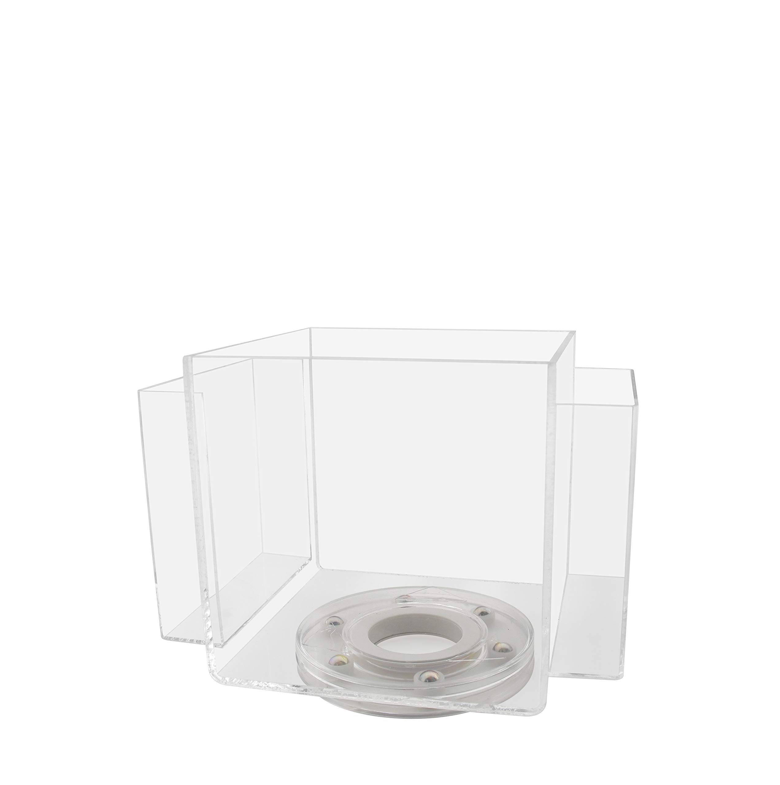 Rotating Brochure Holder - Clear Acrylic Spinning Display Stand for Pamphlets, Flyers, Menus (Pack of 4) - Countertop Organizer with Multi-Slot Design for Office Supplies, Markers, Candy & Rubber Bands - Perfect for Retail Stores, Restaurants, and Reception Areas