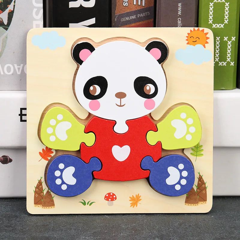 3D Wooden Animal Puzzles for Toddlers - Educational Learning Toys for Kids - Perfect for Early Childhood Development & Montessori Playtime