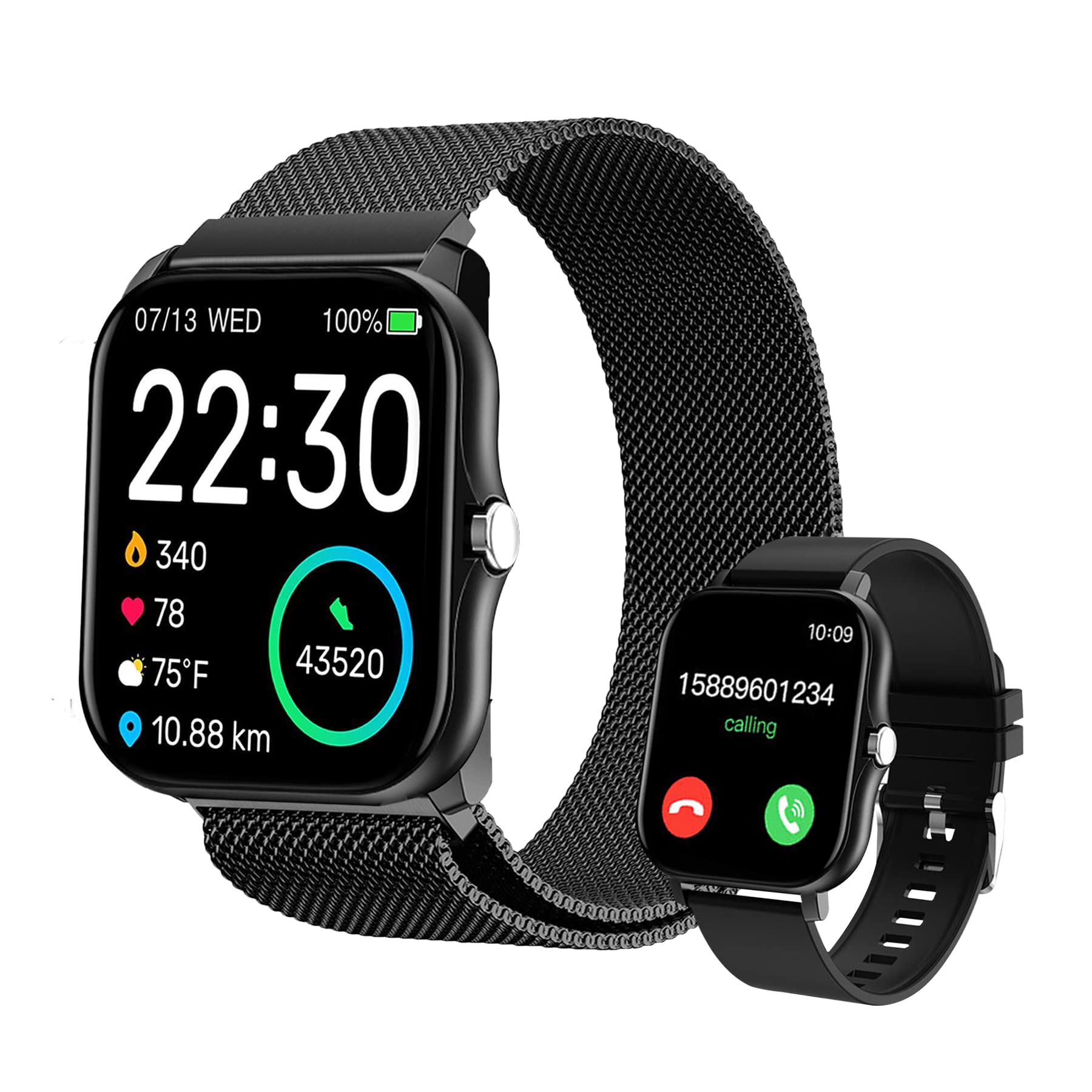 Smart Fitness Tracker Watch for Android & iOS - Heart Rate Monitor, Blood Pressure, Sleep & Activity Tracker with Step Counter & Calorie Burn for Men & Women - Perfect Gift for Running, Workouts & Daily Health Tracking
