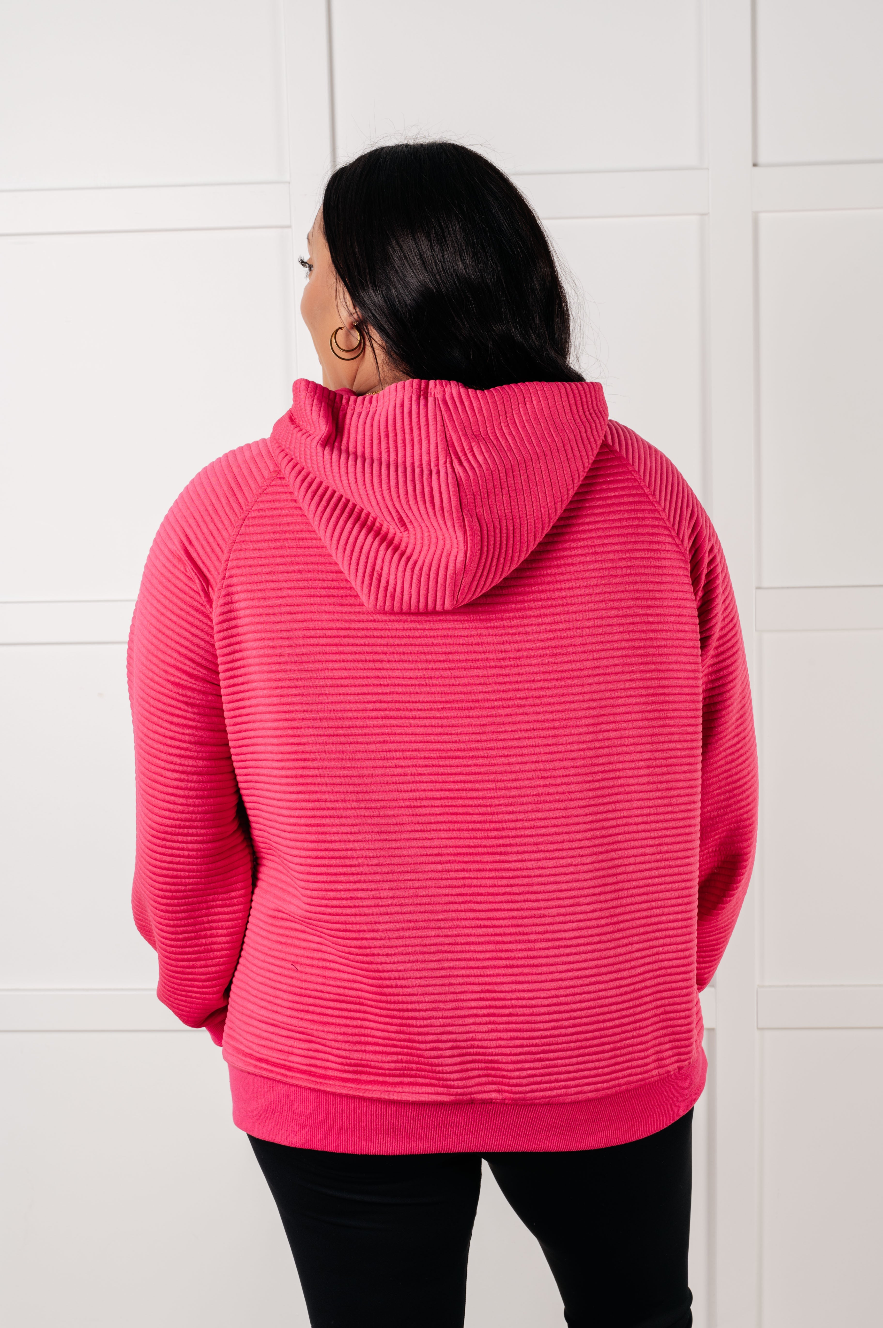 Rose Textured Crosswalk Hoodie for Women - Cozy Pullover Sweatshirt for Casual Wear, Street Style & Fall Fashion