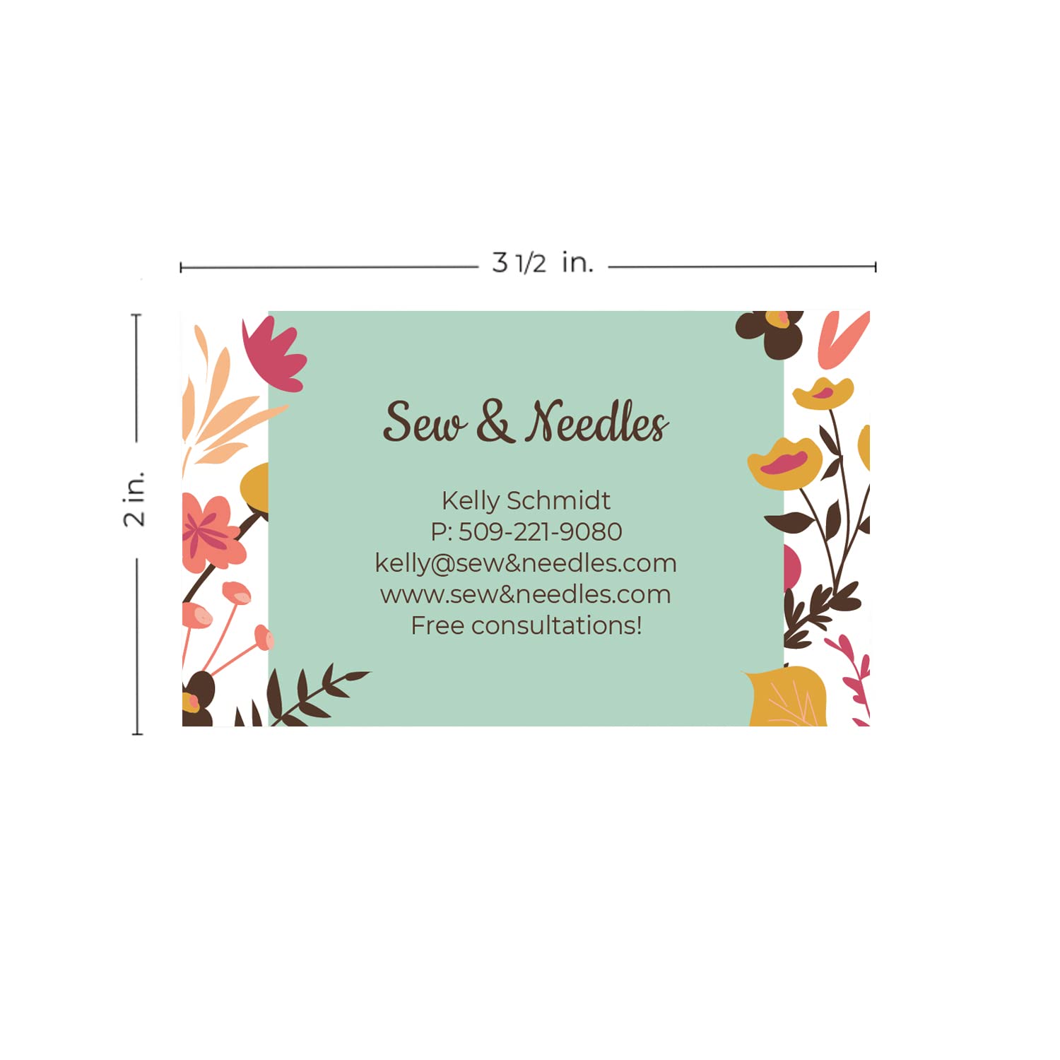 Vibrant Modern Floral Custom Business Cards - 100 Personalized Premium Quality 2