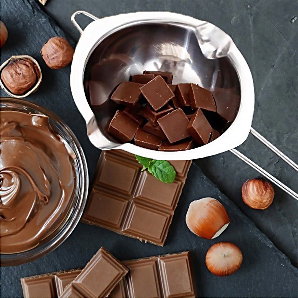 Premium Emilio Double Boiler Stainless Steel - Professional Chocolate & Candy Making Set for Home Bakers & Chefs - Perfect for Melting, Tempering & Cooking Sauces