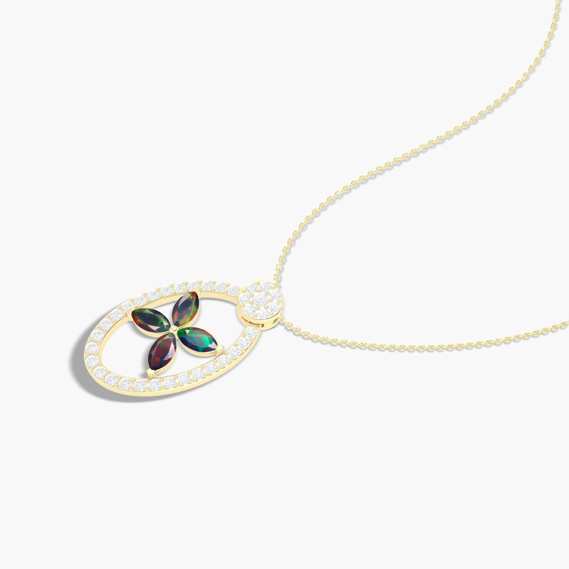Natural Black Opal OX Style Charm Pendant Necklace for Women - Elegant Zodiac Jewelry Gift for Birthday, Anniversary & Special Occasions