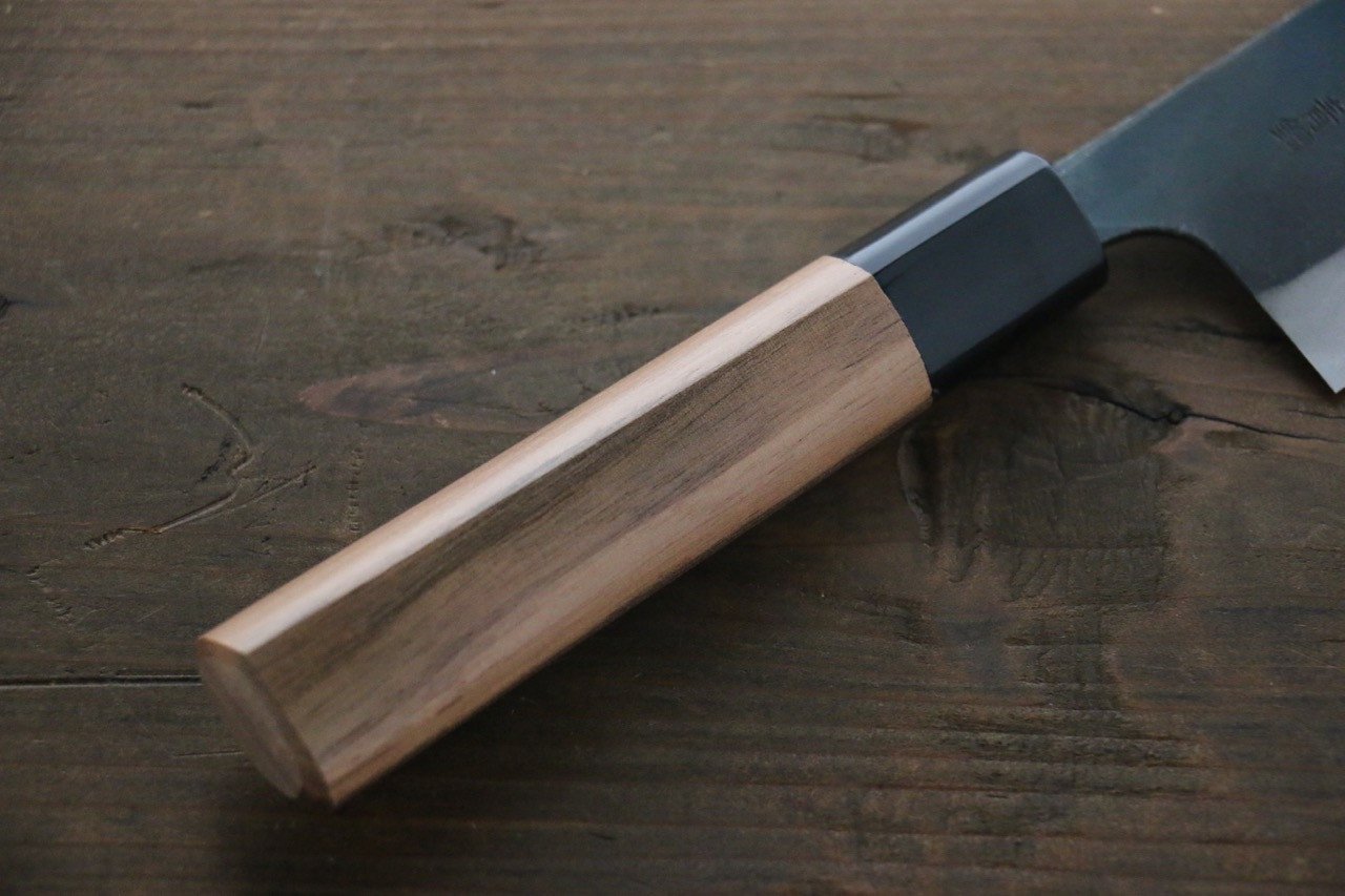 Premium Nao Yamamoto Blue Steel No.2 Kurouchi Santoku Knife 150mm - Japanese Chef Knife for Precise Slicing, Dicing & Chopping - Perfect for Home Cooks & Professional Kitchens