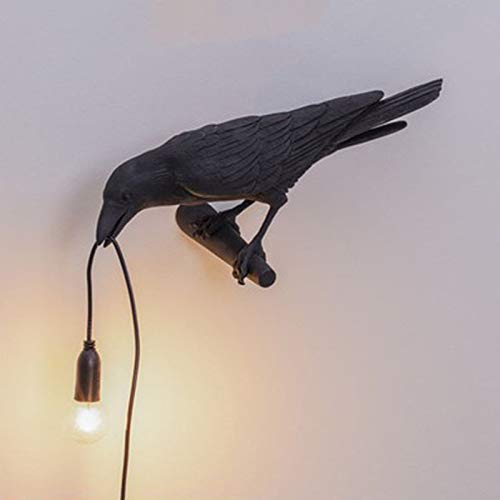 Nevup Raven Light - Resin Crow Table Lamp for Bedroom, Desk & Nightstand - Gothic Bird Decor with Wall Sconce Option - Perfect for Halloween, Gothic Home Decor & Dark Aesthetic Spaces