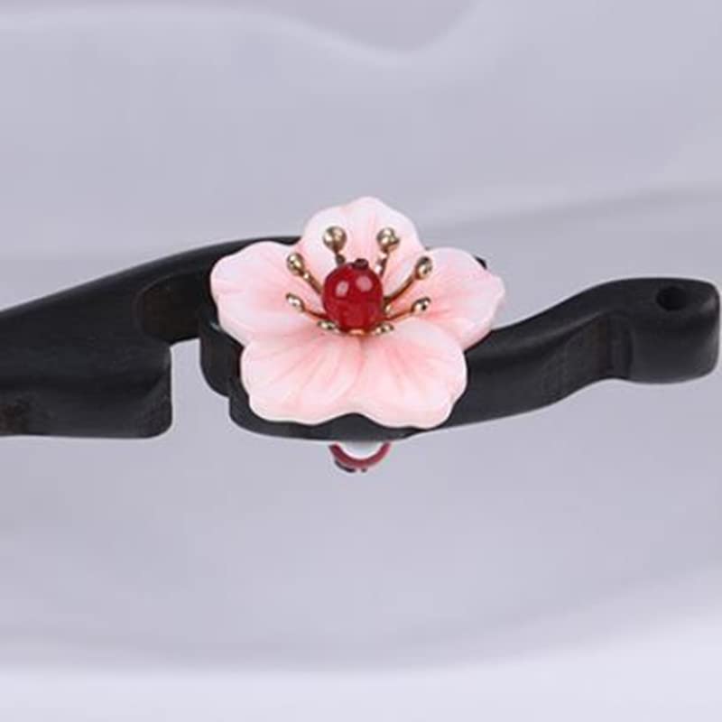 2 Pairs Handmade Wooden Hair Sticks with Floral Decor & Tassels - Chinese Japanese Style Hair Chopsticks for Women & Girls - Perfect for Hanfu, Chignons, Long & Curly Hair Styling - Wedding, Cosplay & Traditional Occasions