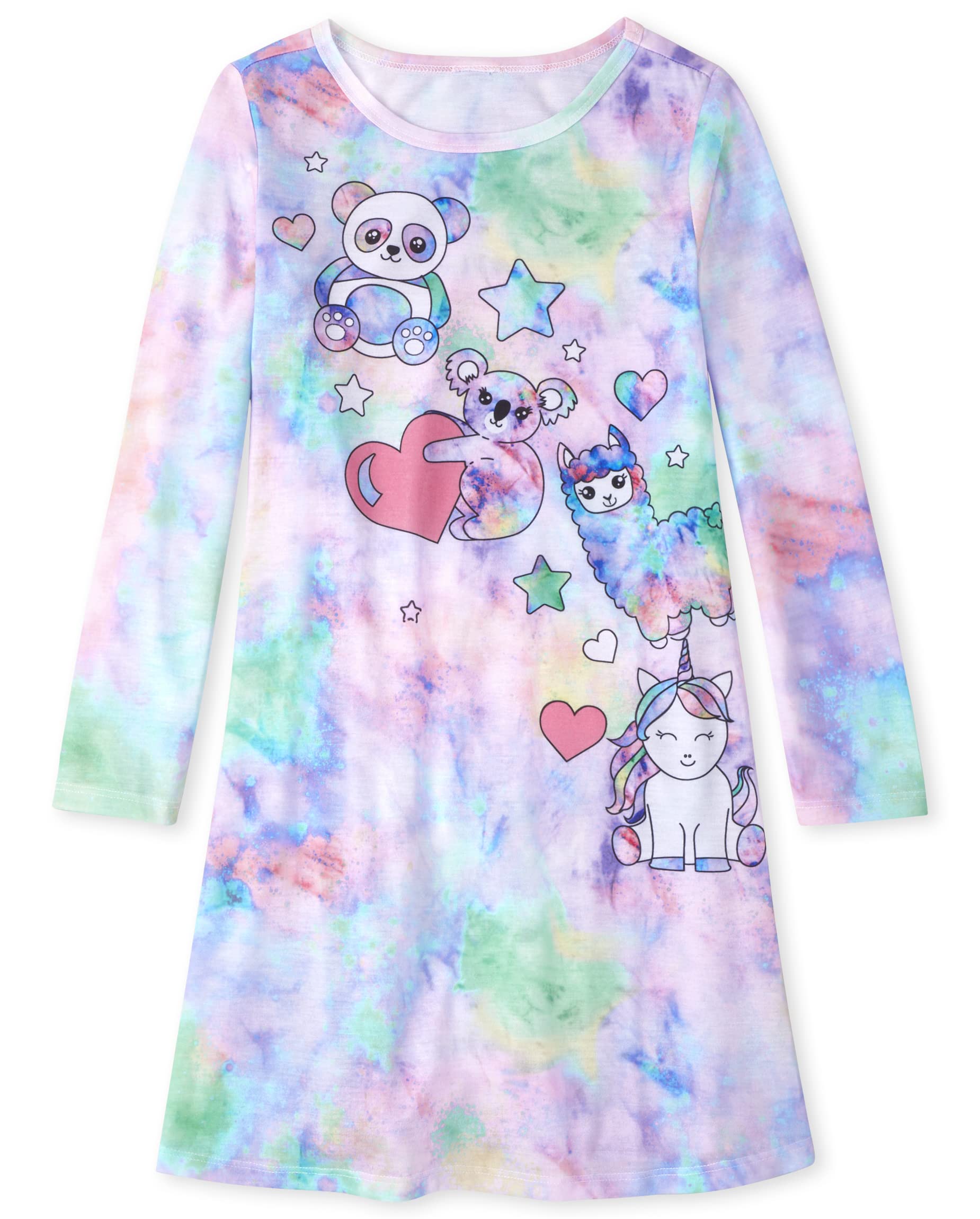 The Children's Place Girls' Long Sleeve Nightgowns - Soft Cotton Sleepwear for Toddlers & Kids - Perfect for Bedtime & Sleepovers
