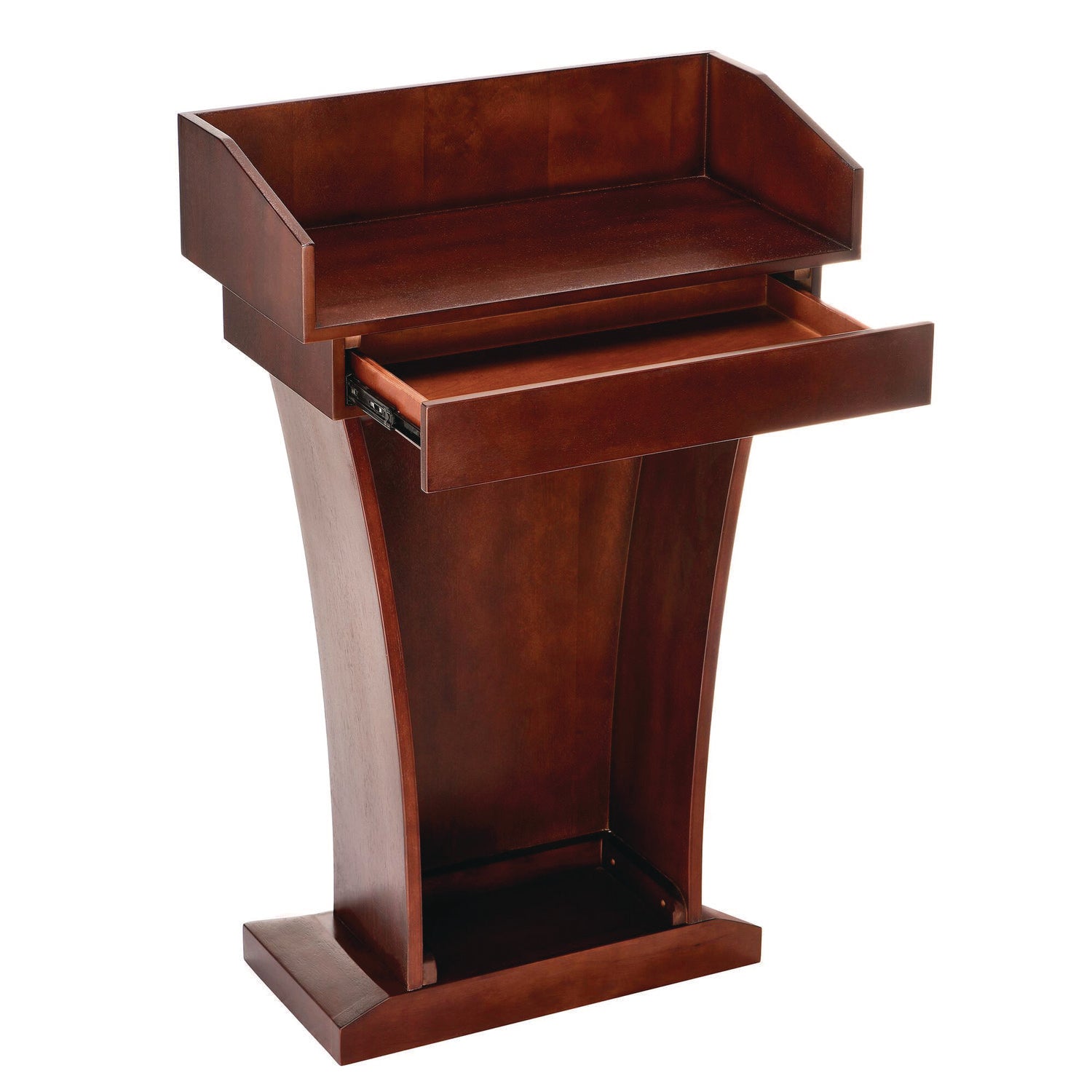 AdirOffice Wooden Standing Podium Lectern with Drawer & Storage - 27.55
