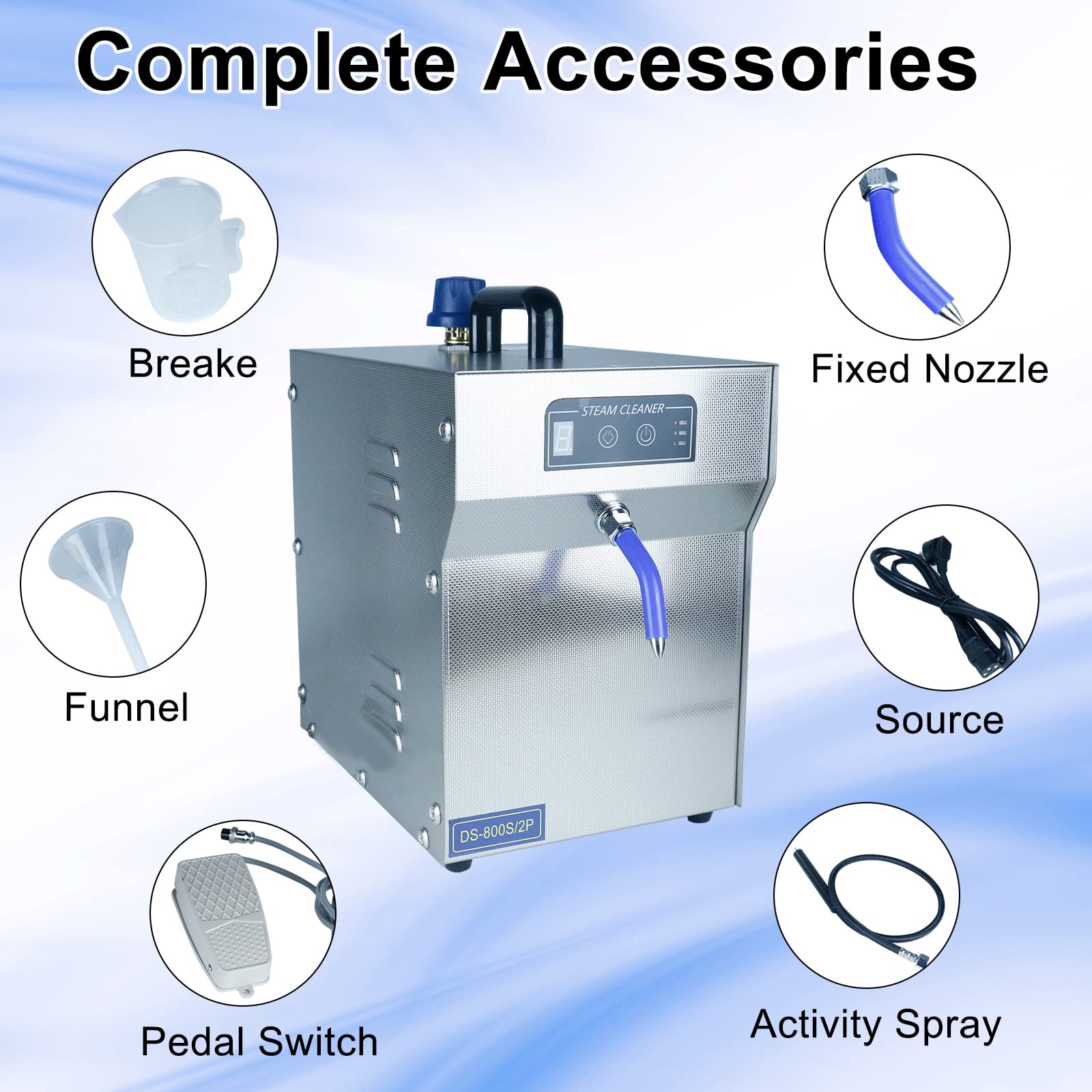 Professional Jewelry Steam Cleaner Machine - 2L Stainless Steel High Pressure Steamer for Silver, Gold & Jewelry Cleaning | Commercial Grade Adjustable Vapor Equipment | Perfect for Jewelry Stores, Studios & Home Use