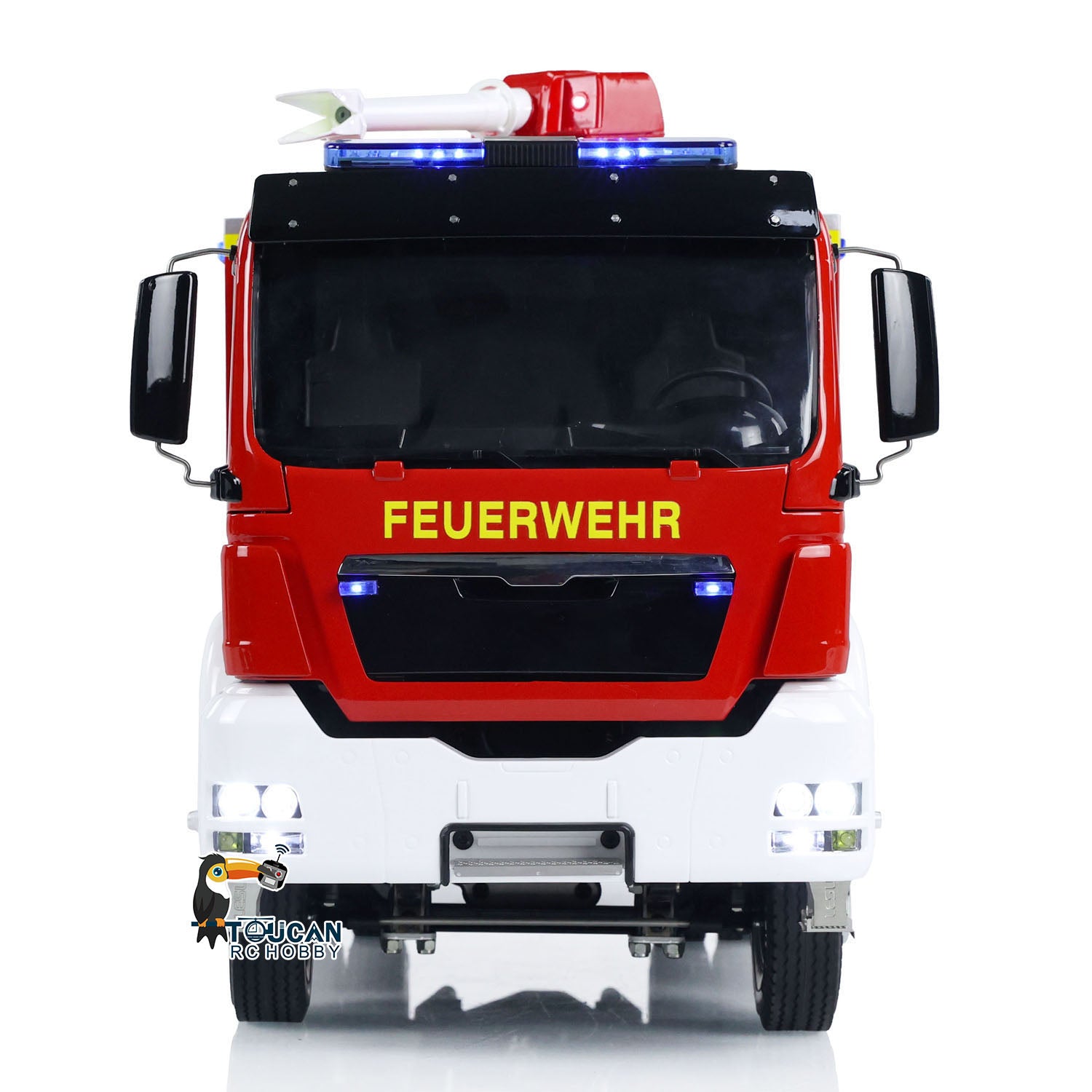 1:14 Scale 4x2 RC Fire Fighting Truck with 2-Speed Transmission, Sound & Light System - Ready-to-Run Remote Control Fire Engine for Kids & Adults - Perfect for Emergency Rescue Play, STEM Learning, and Collector Display