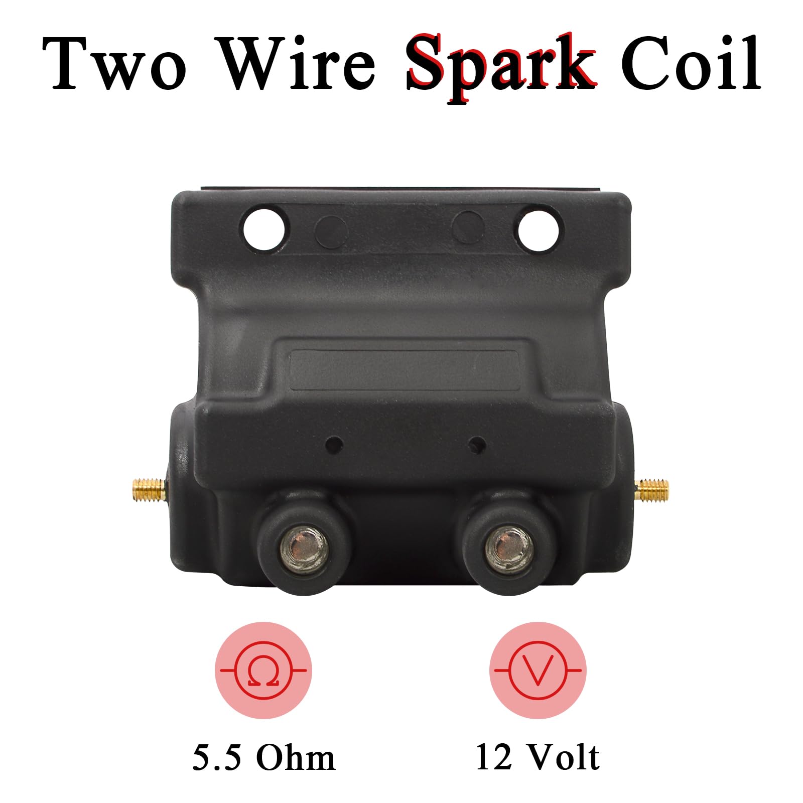 High Power 12V 5.0 Ohm Dual Fire Ignition Coil for Harley V-Twin Motorcycles (1965-1979) - Compatible with Sportster 1000/1200/900, Electra Glide, Roadster, Softail, Fat Bob & Dyna Models - Replacement for OEM 31609-65A - Improves Engine Performance & Fuel Efficiency