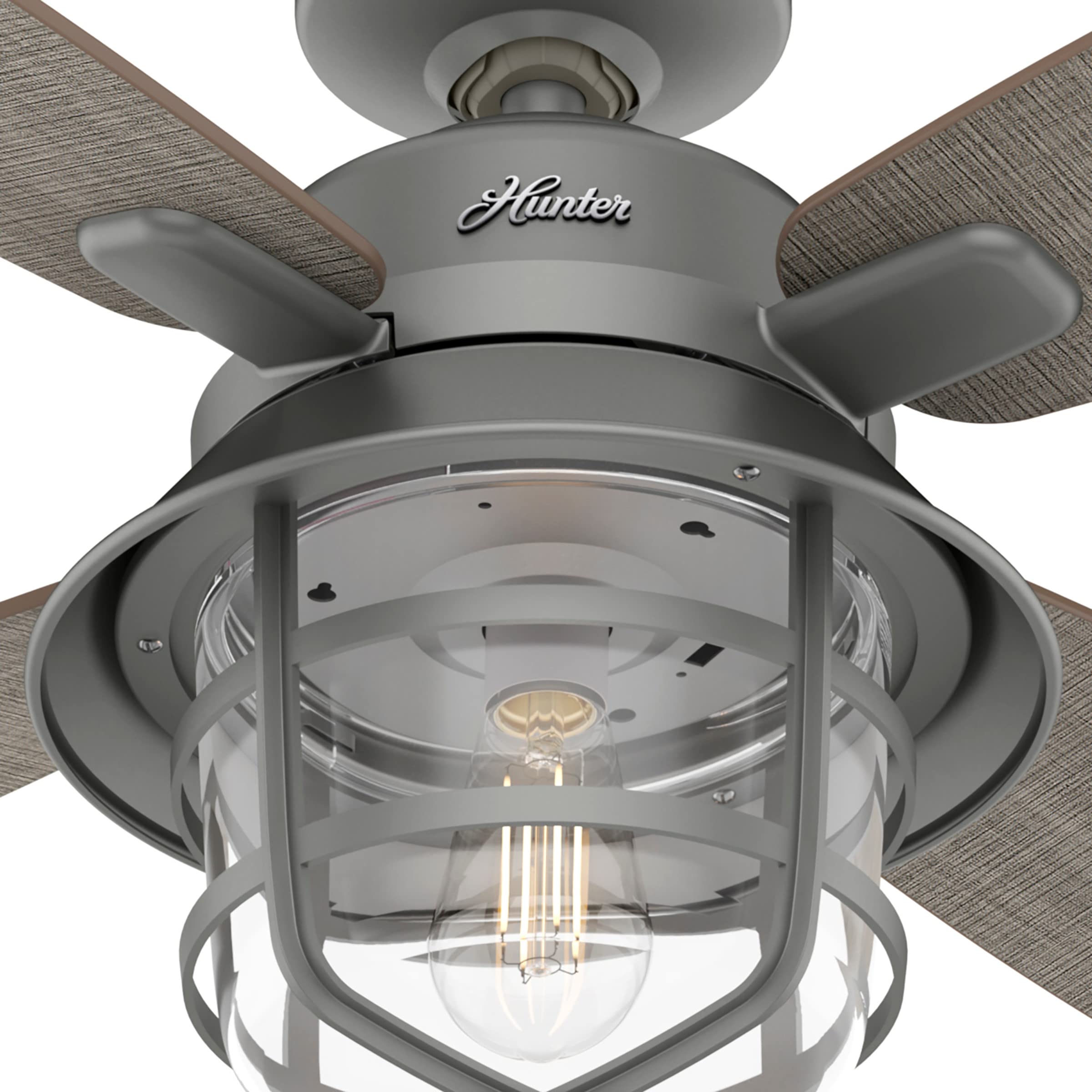 Hunter Fan Company 50390 Port Royale 52-Inch Ceiling Fan with Matte Silver Finish - Perfect for Living Room, Bedroom, and Outdoor Patio Cooling