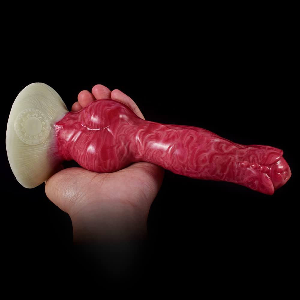 Premium Liquid Silicone Alien/Fido Dildo with Strong Suction Cup - Realistic BeHorny Adult Sex Toy for Solo Play & Couples Intimacy - Waterproof & Body-Safe for Shower, Bedroom & BDSM Scenes