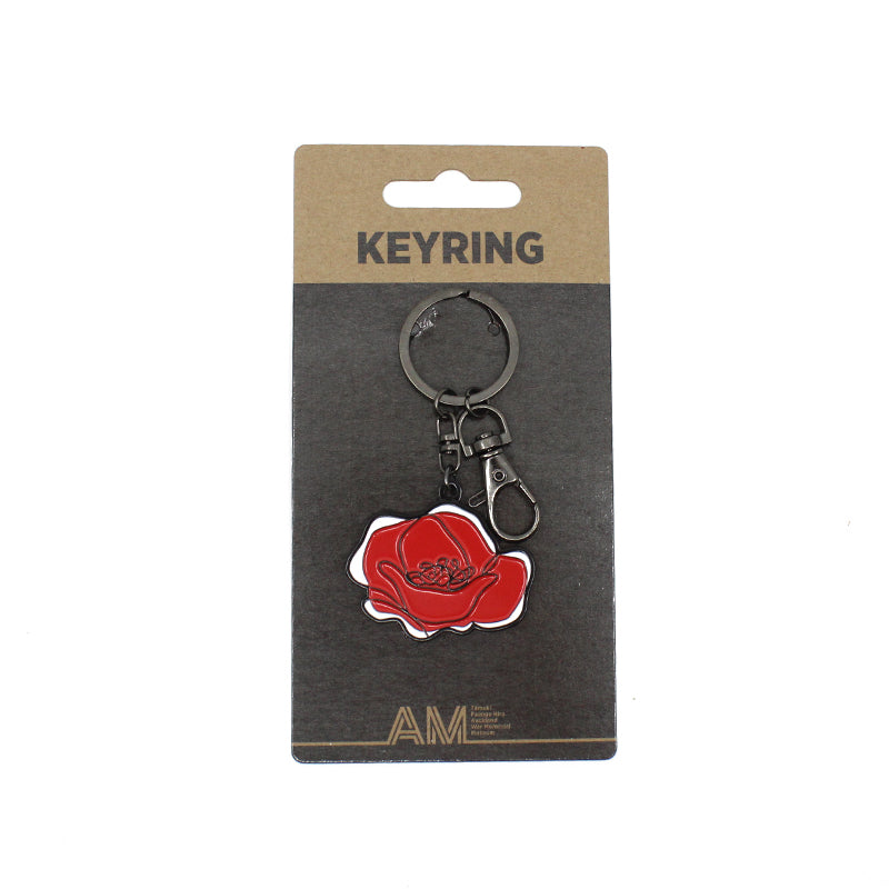 Cute Poppy Flower Keychain - Durable Metal Keyring for Women & Men - Perfect for Keys, Bags, and Gifts