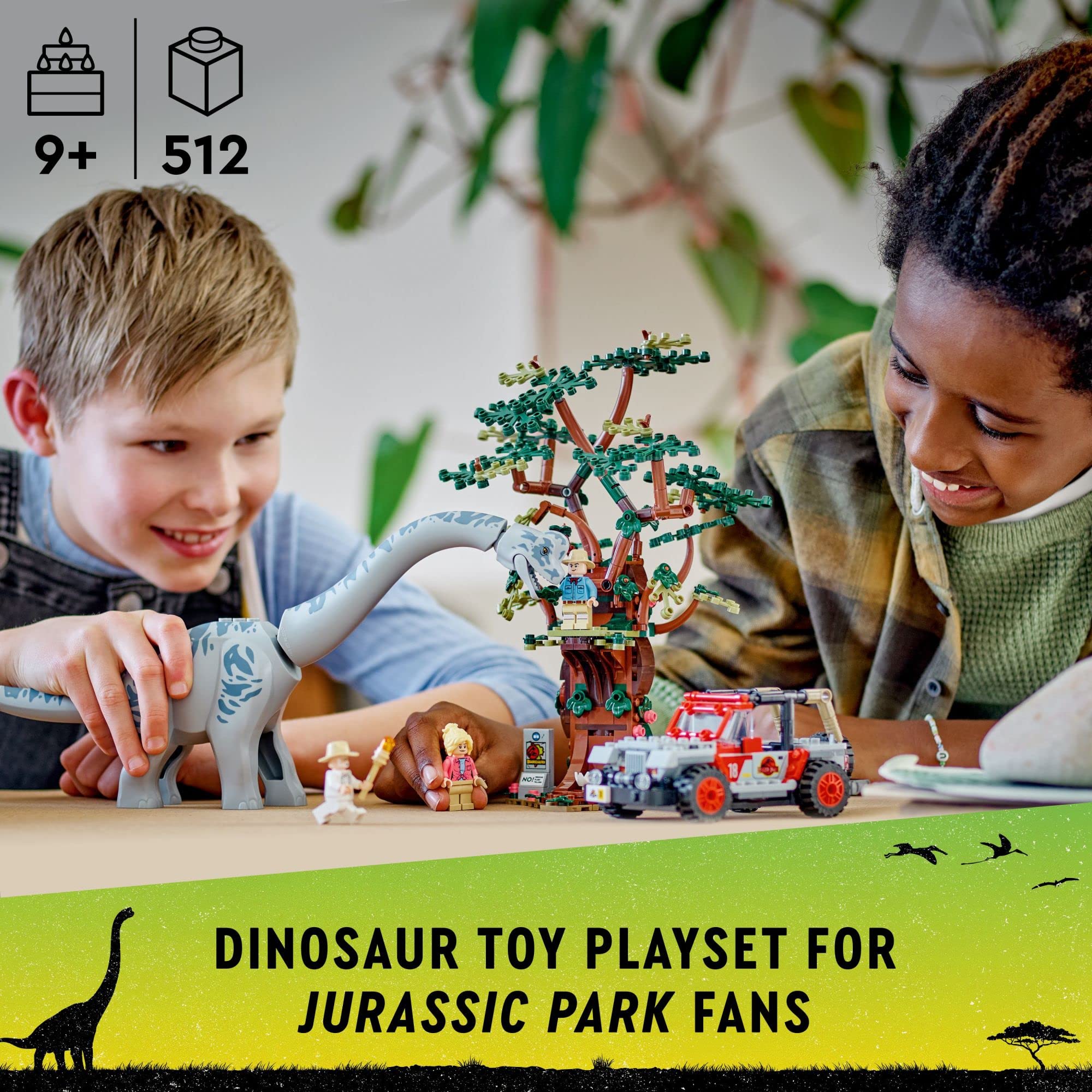 LEGO Jurassic World Brachiosaurus Discovery 76960 Dinosaur Building Set - 30th Anniversary Edition with Large Brachiosaurus Figure & Jeep Wrangler Toy - Creative STEM Gift for Kids Ages 9+ | Dinosaur Play, Collectible Display & Jurassic Park Adventure Scenes