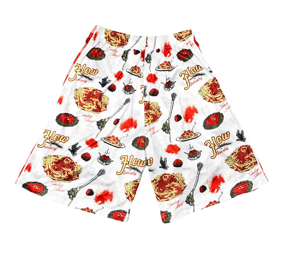 Boys' Spaghetti & Meat Attack Graphic Print Shorts - Fun Casual Summer Outfit for Playdates and Outdoor Adventures